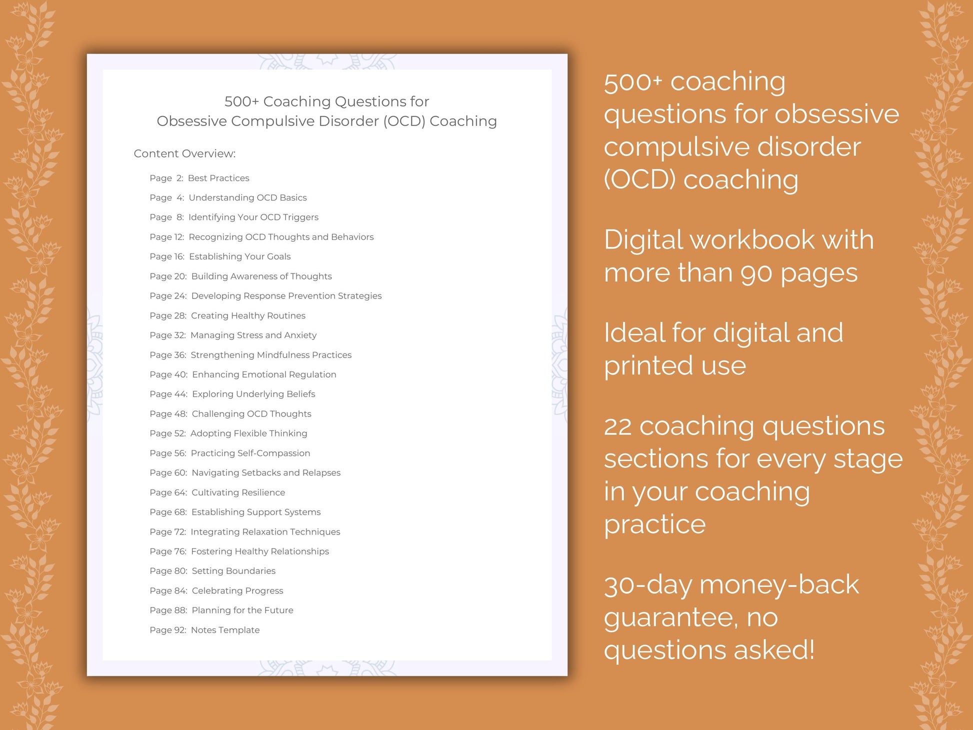 Obsessive Compulsive Disorder (OCD) Coaching Worksheets