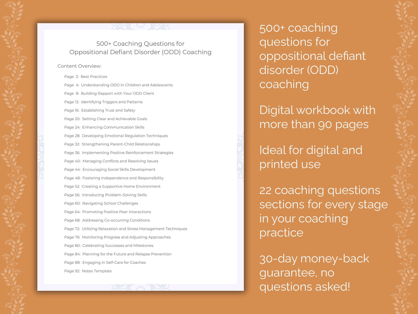 Oppositional Defiant Disorder (ODD) Coaching Worksheets