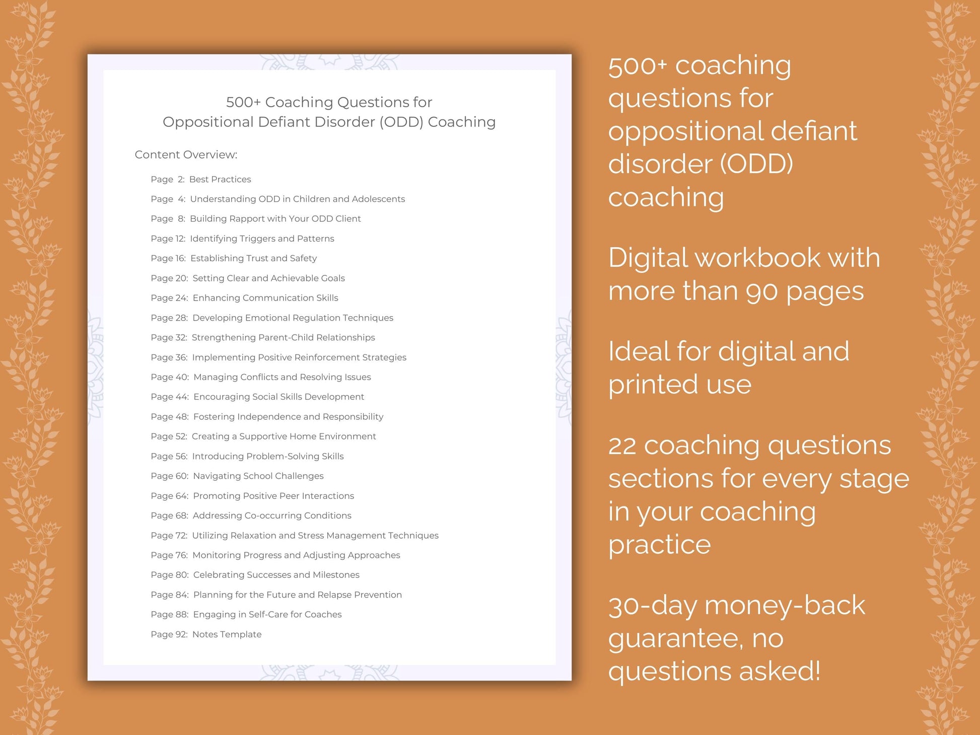 Oppositional Defiant Disorder (ODD) Coaching Worksheets