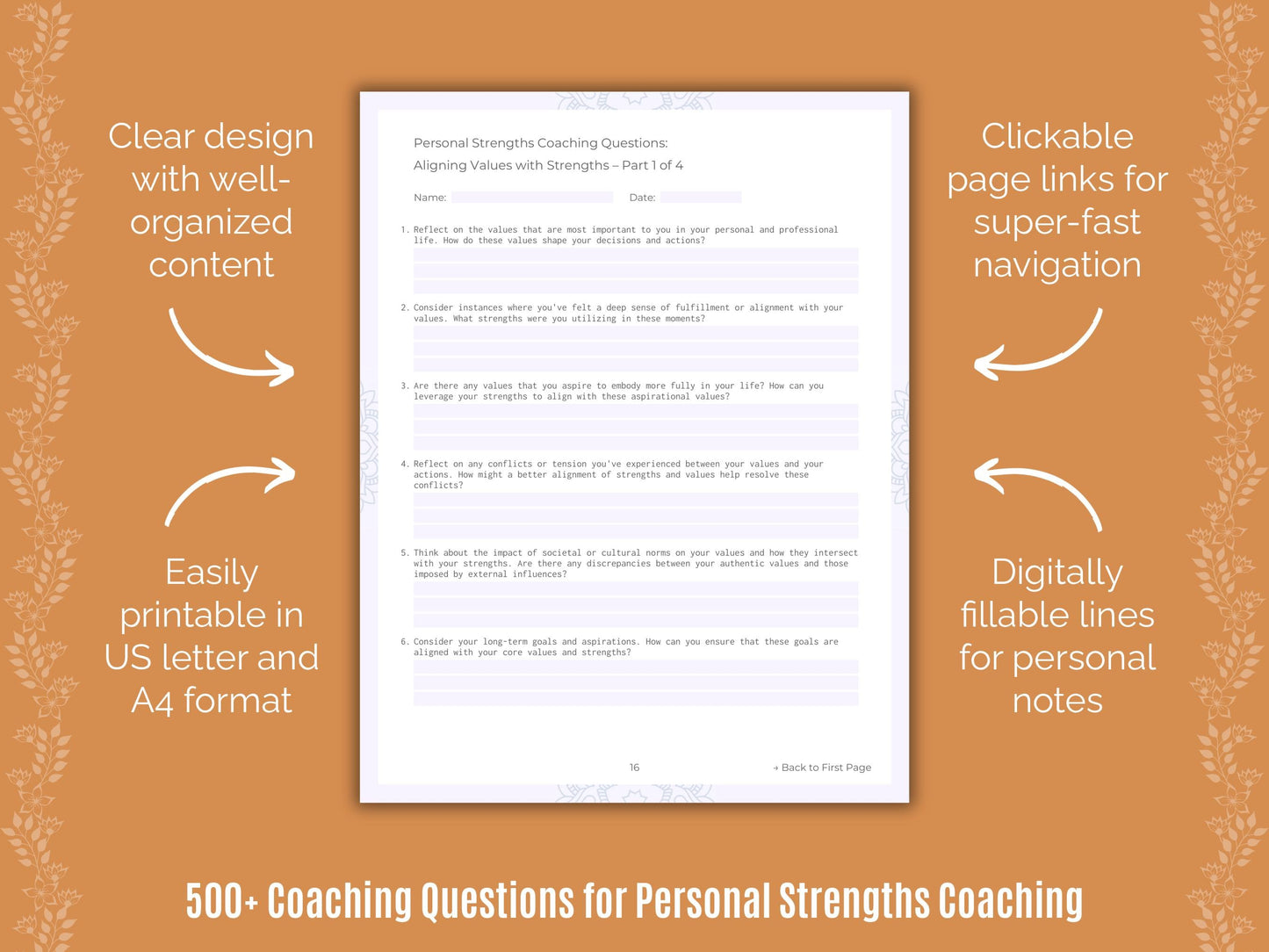 Personal Strengths Coaching Templates