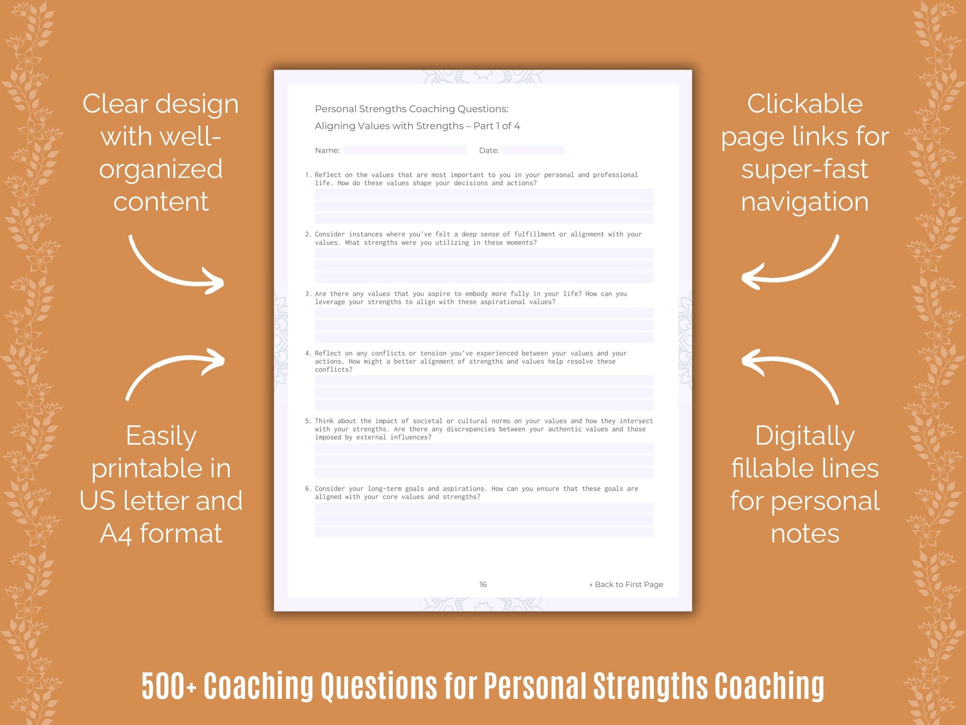 Personal Strengths Coaching Templates