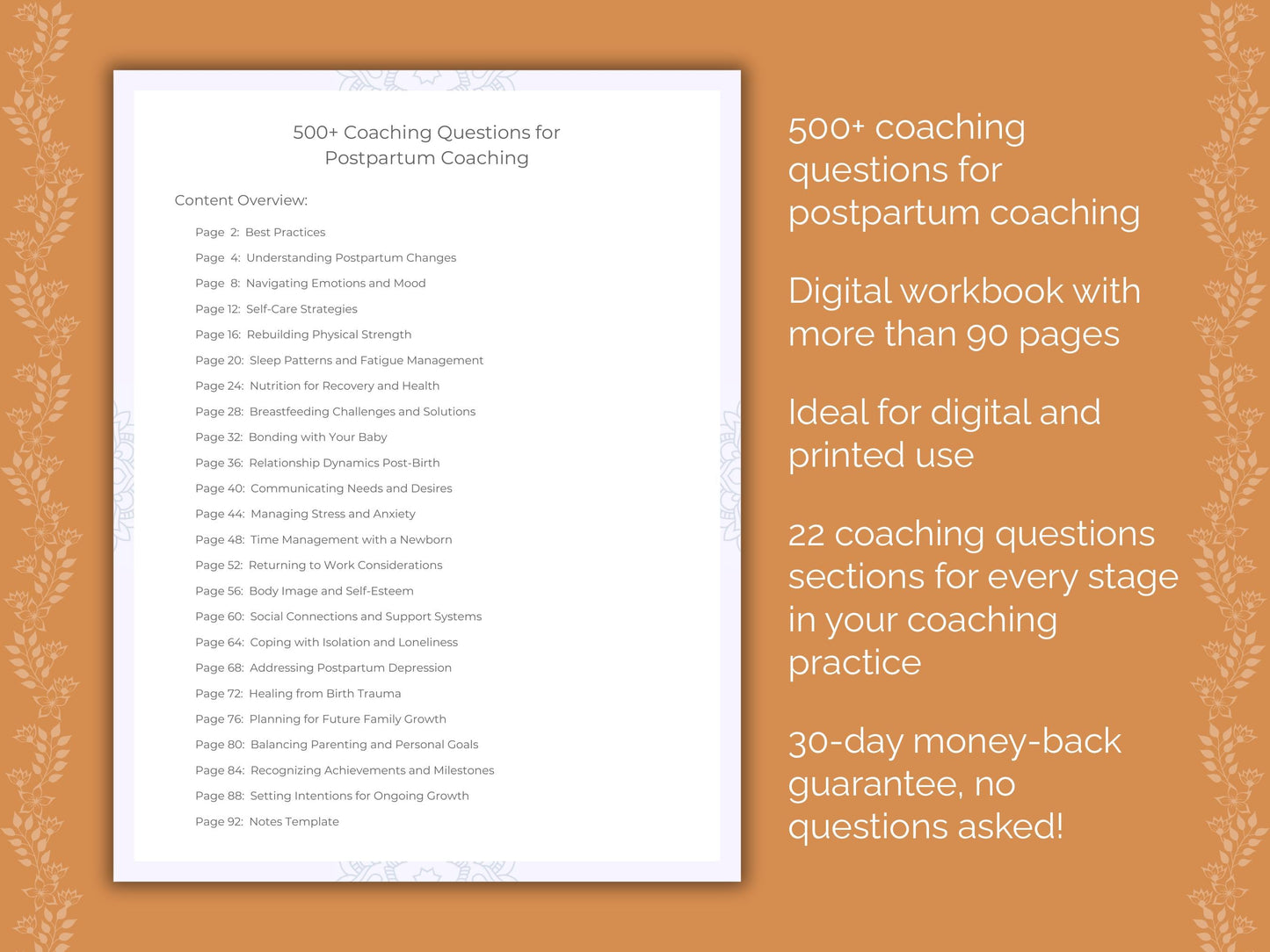 Postpartum Coaching Worksheets