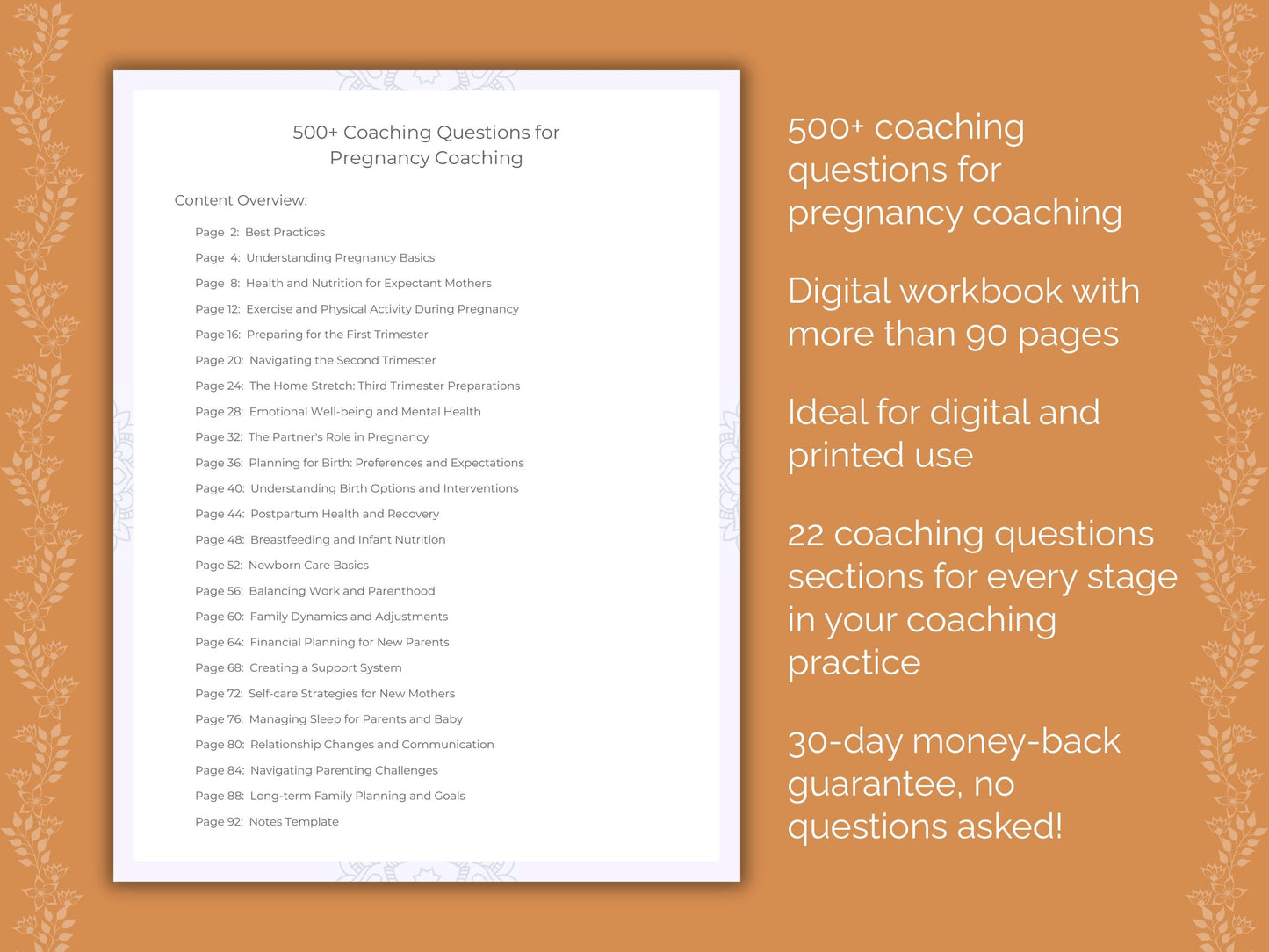 Pregnancy Coaching Worksheets