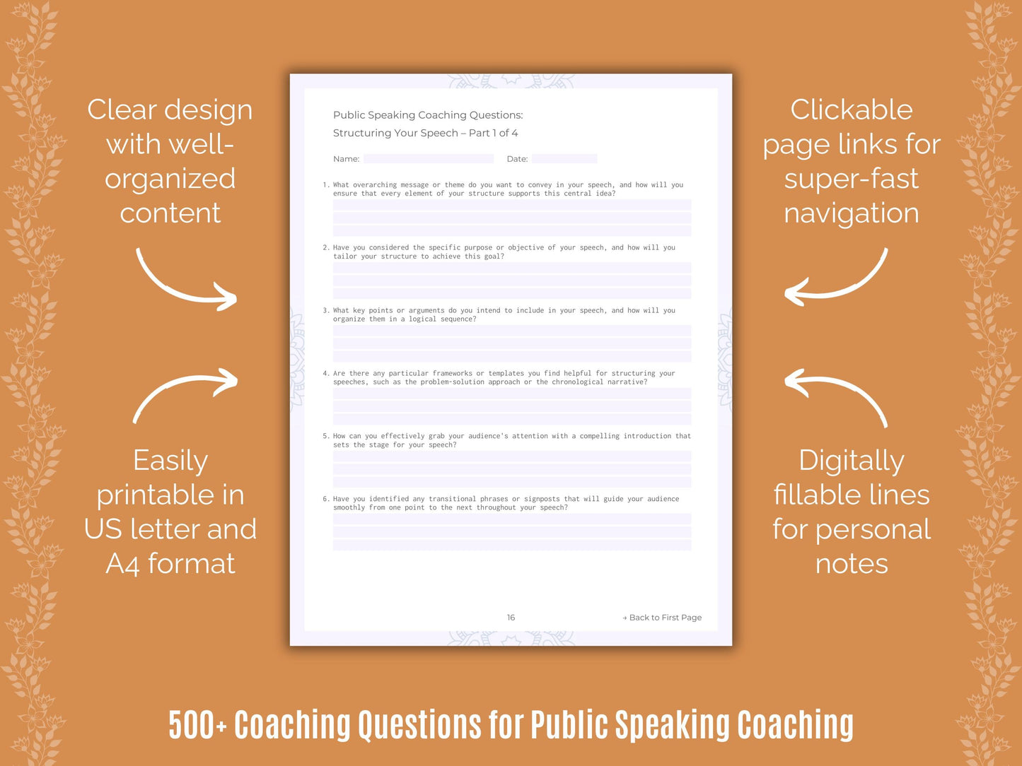 Public Speaking Coaching Templates