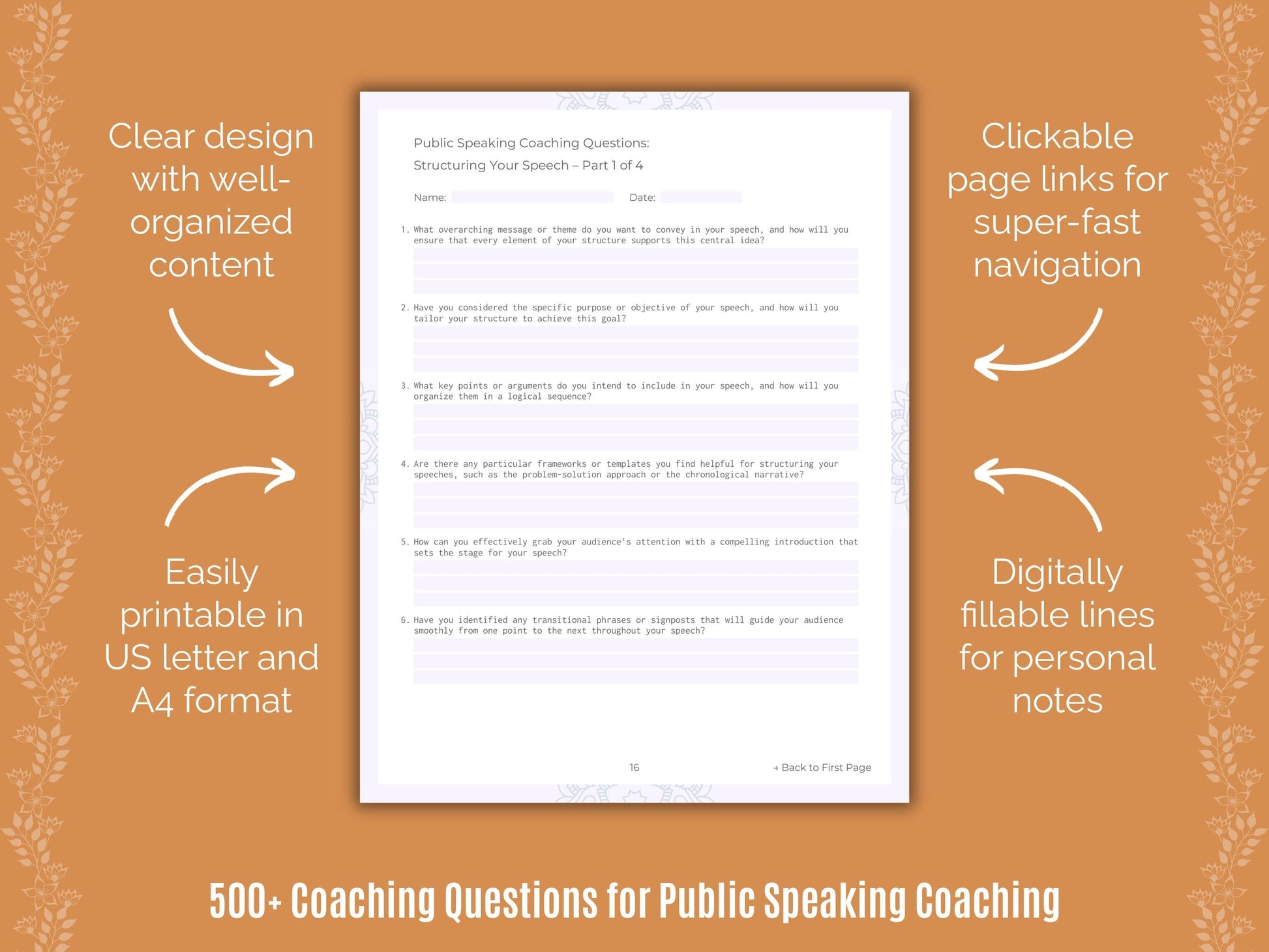 Public Speaking Coaching Templates