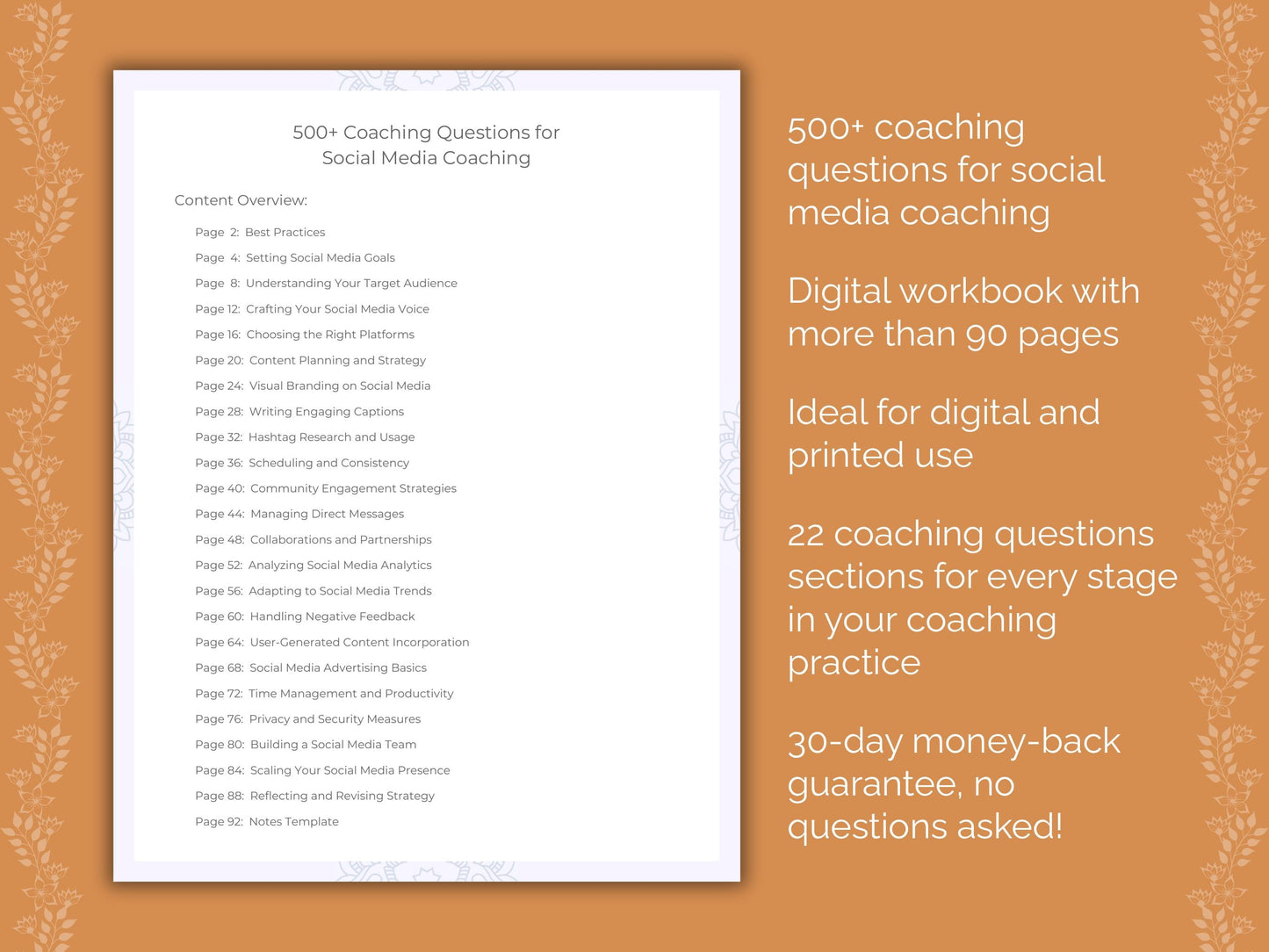 Social Media Coaching Worksheets