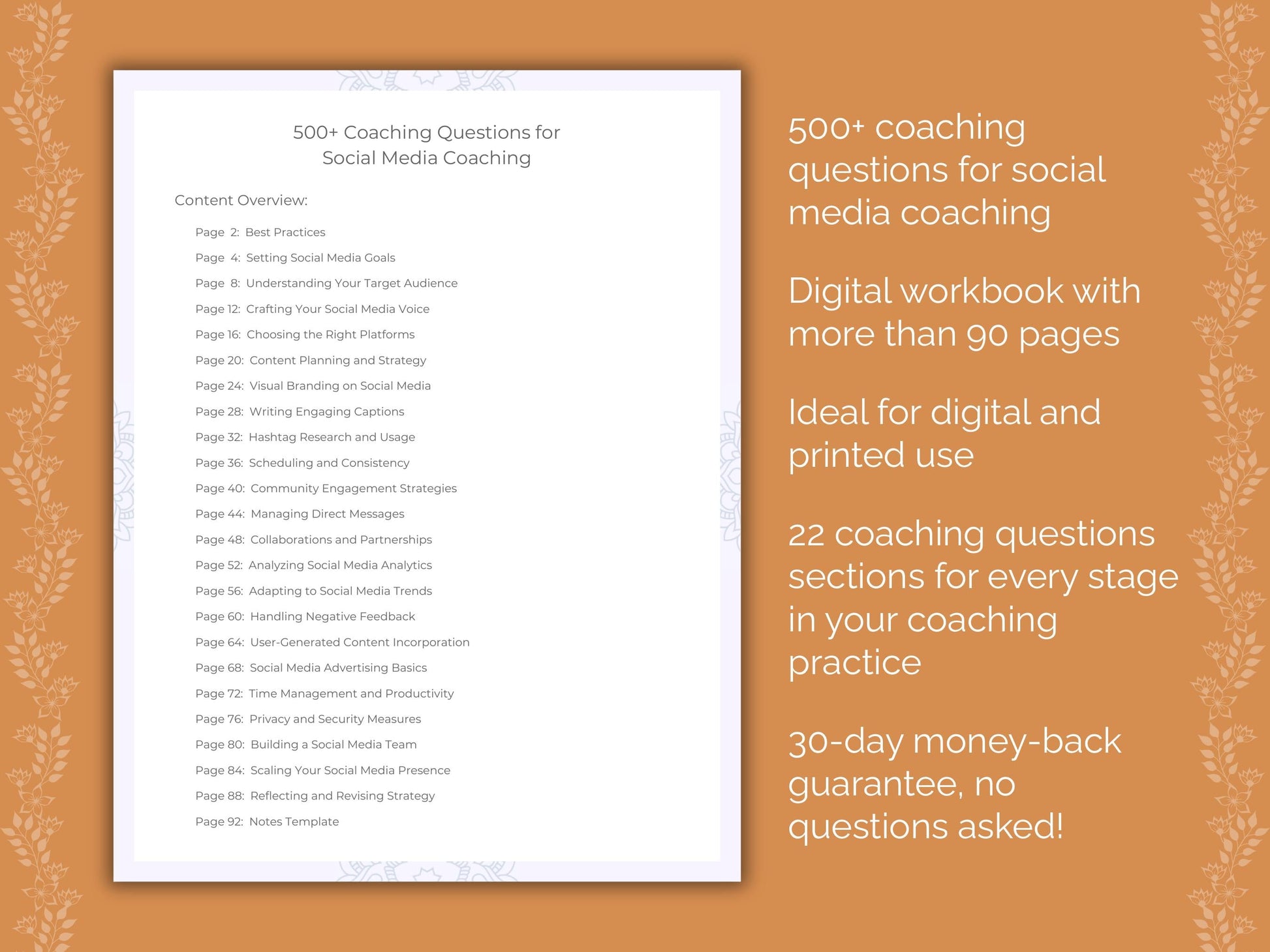 Social Media Coaching Worksheets