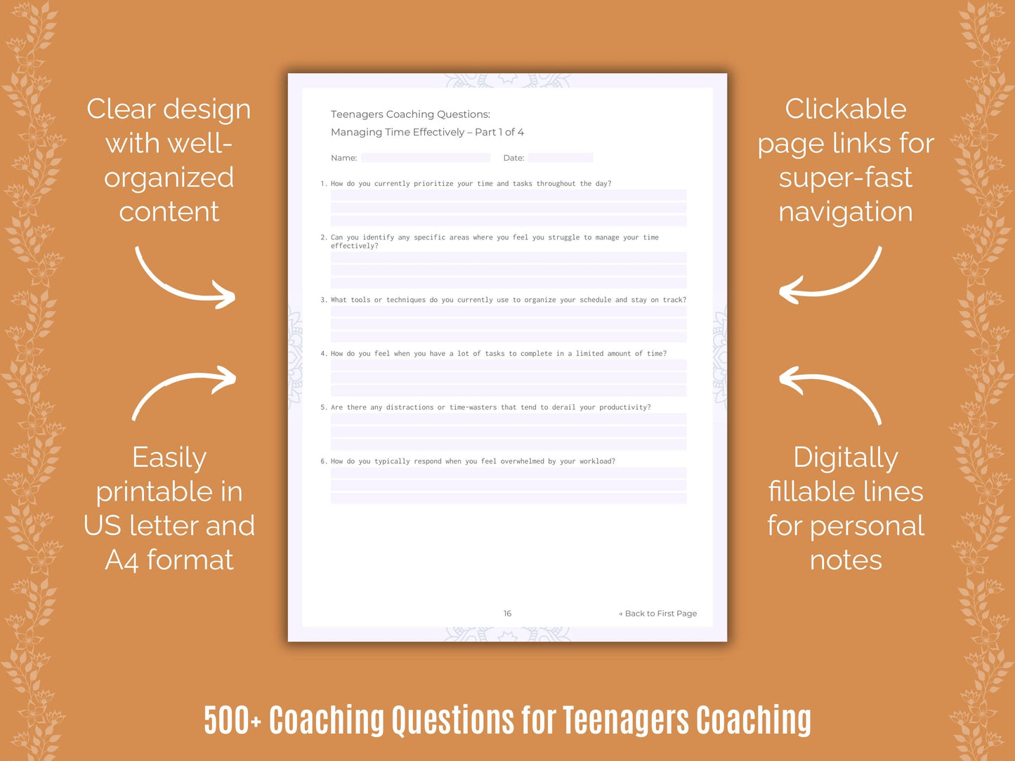 Teenagers Coaching Templates