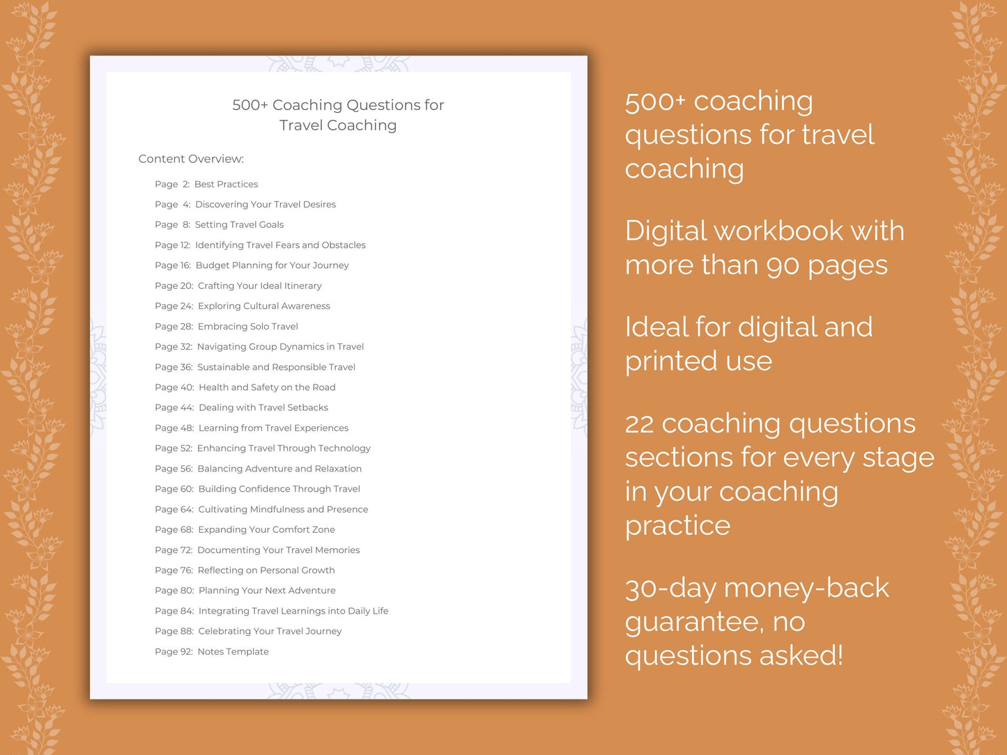 Travel Coaching Worksheets