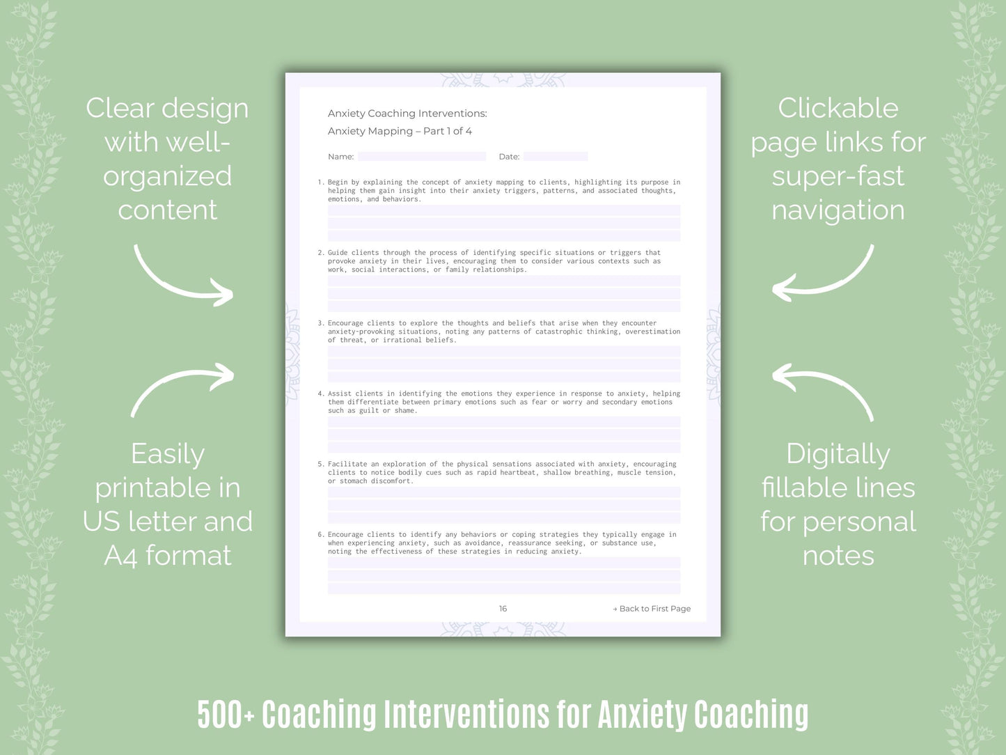 Anxiety Coaching Templates