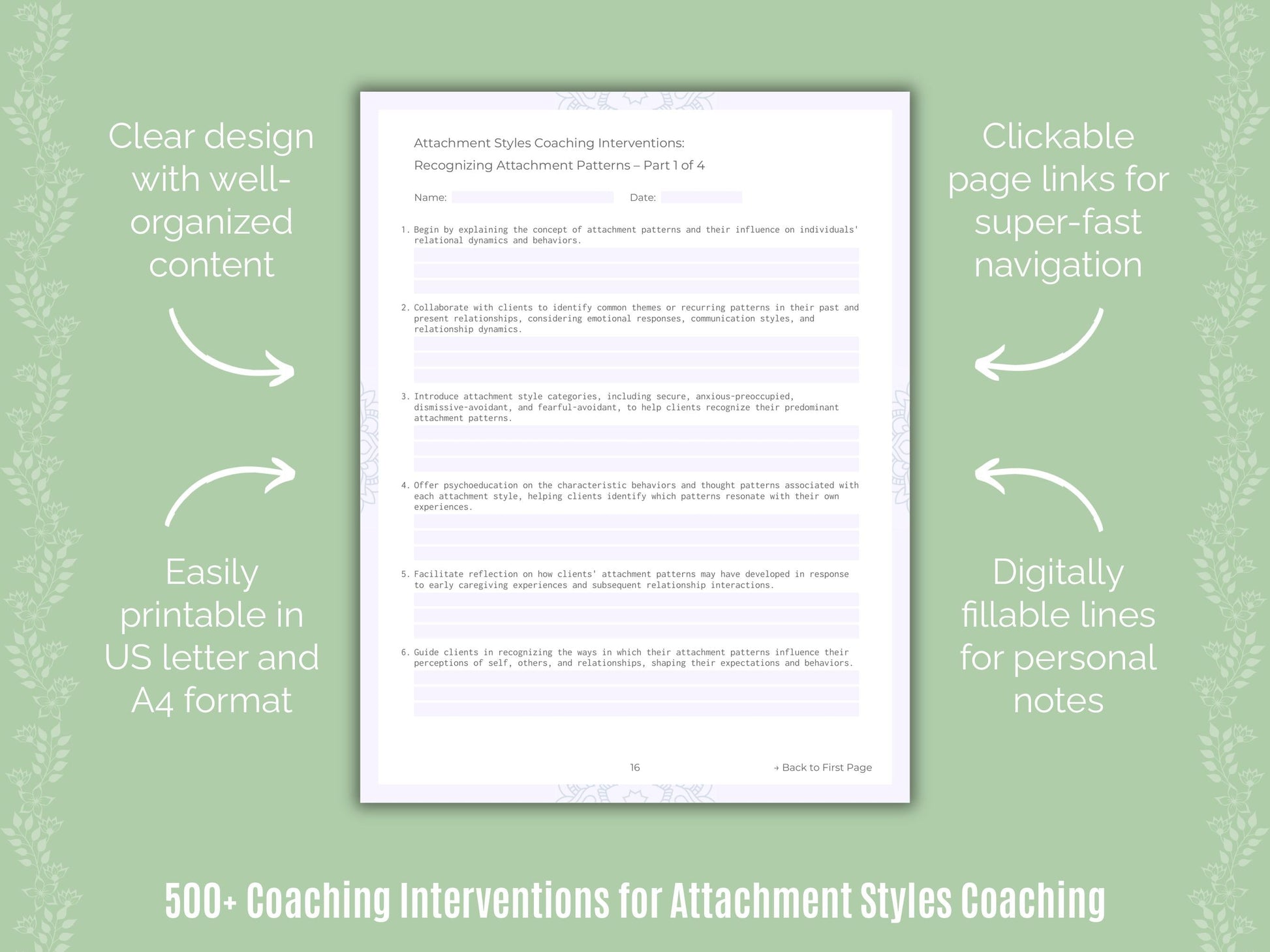 Attachment Styles Coaching Templates