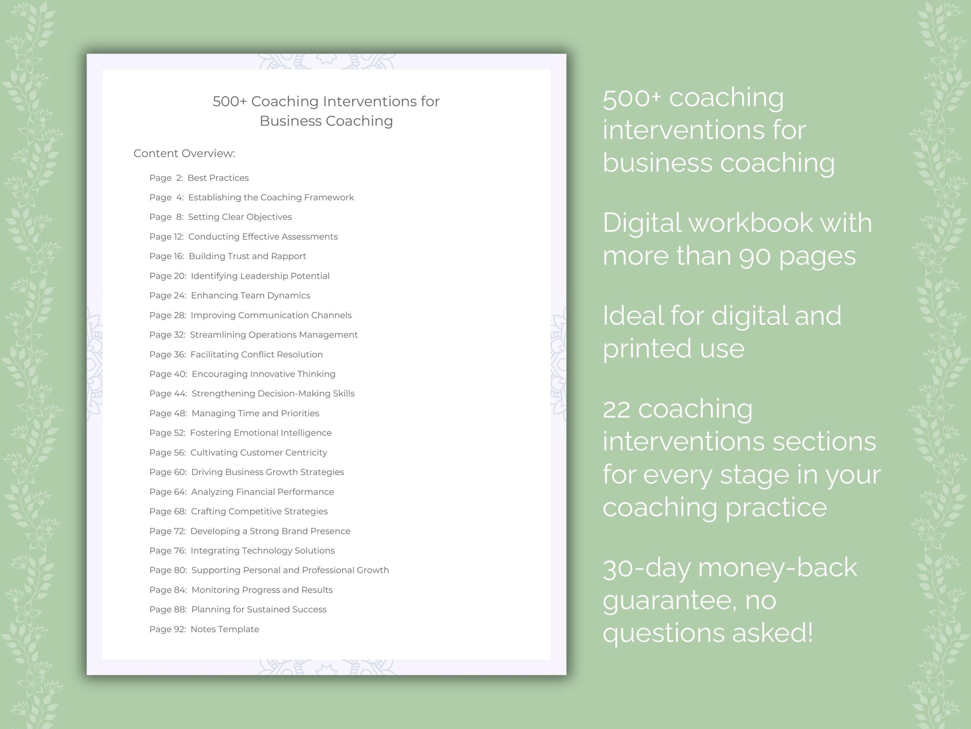 Business Coaching Worksheets