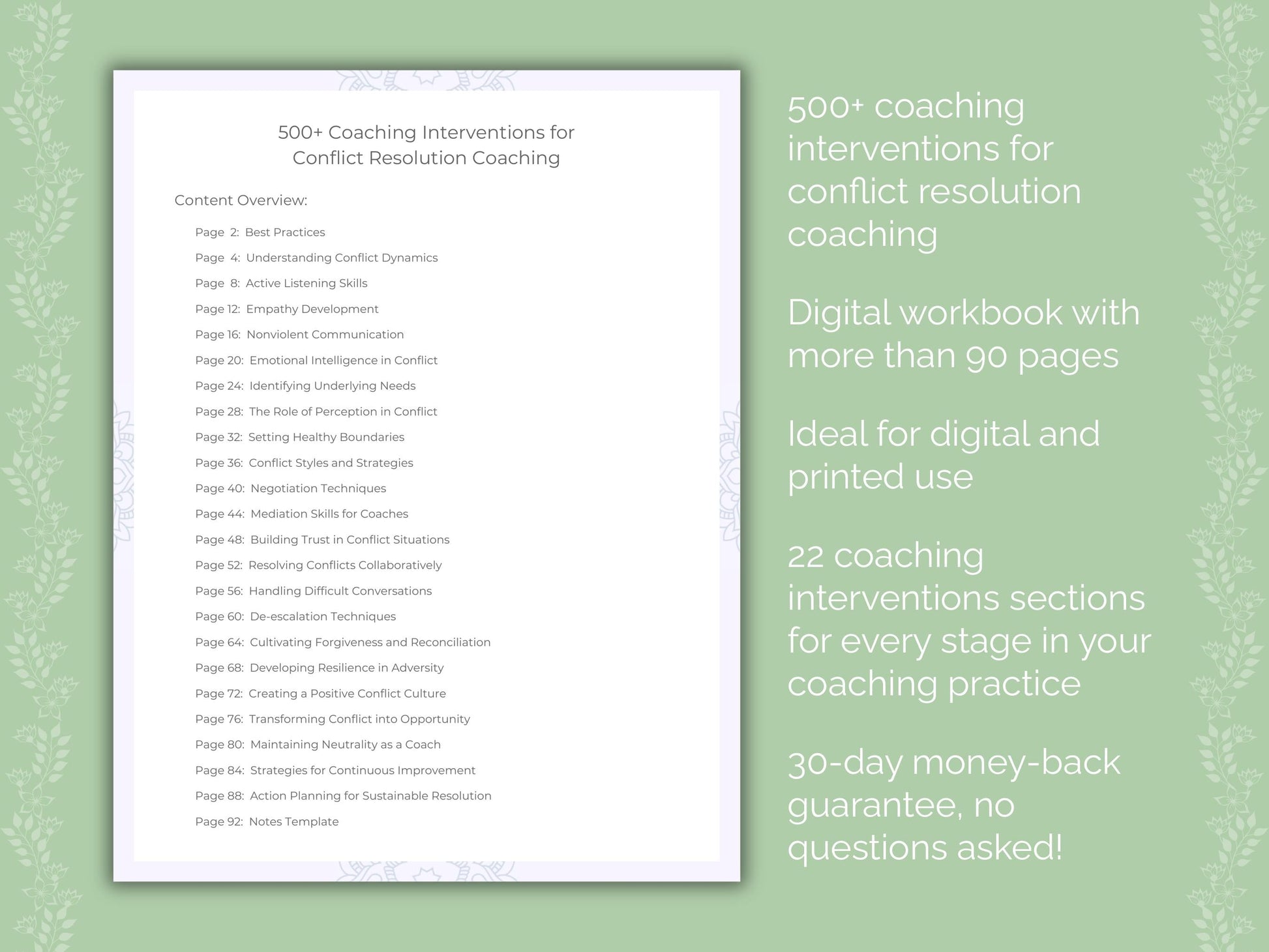 Conflict Resolution Coaching Worksheets