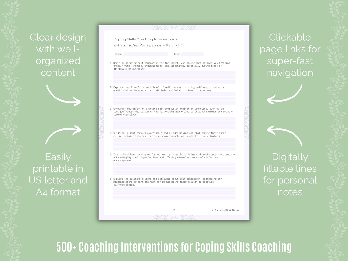 Coping Skills Coaching Templates