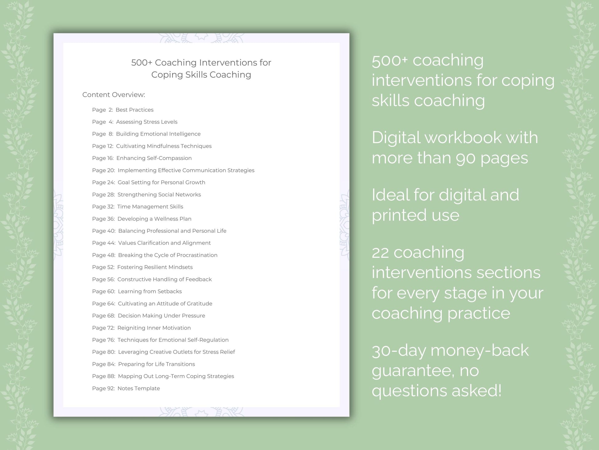 Coping Skills Coaching Worksheets