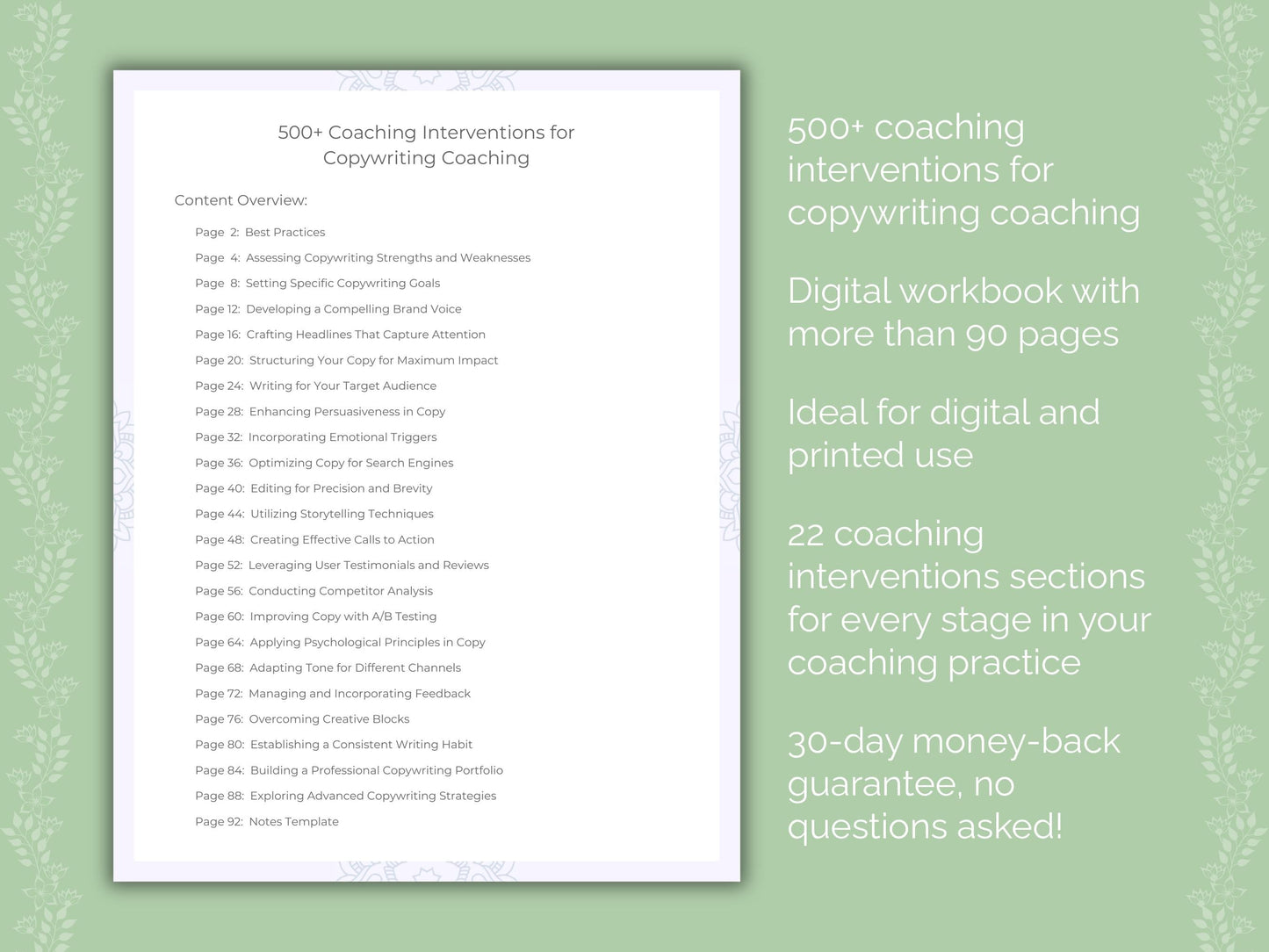 Copywriting Coaching Worksheets