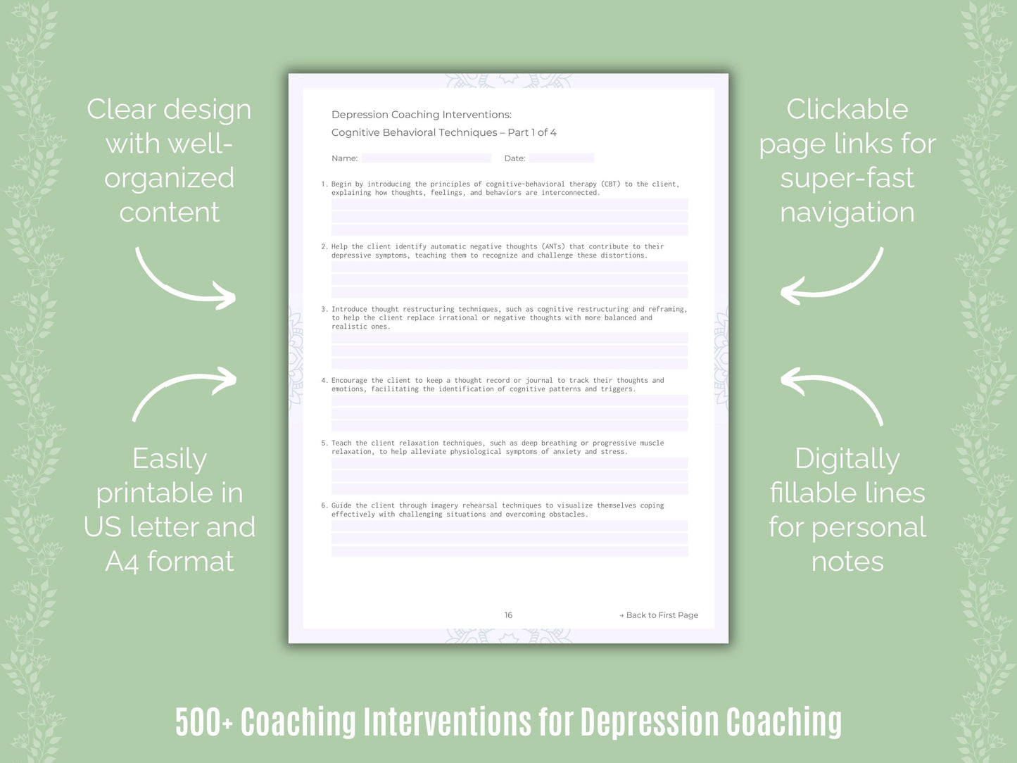 Depression Coaching Templates