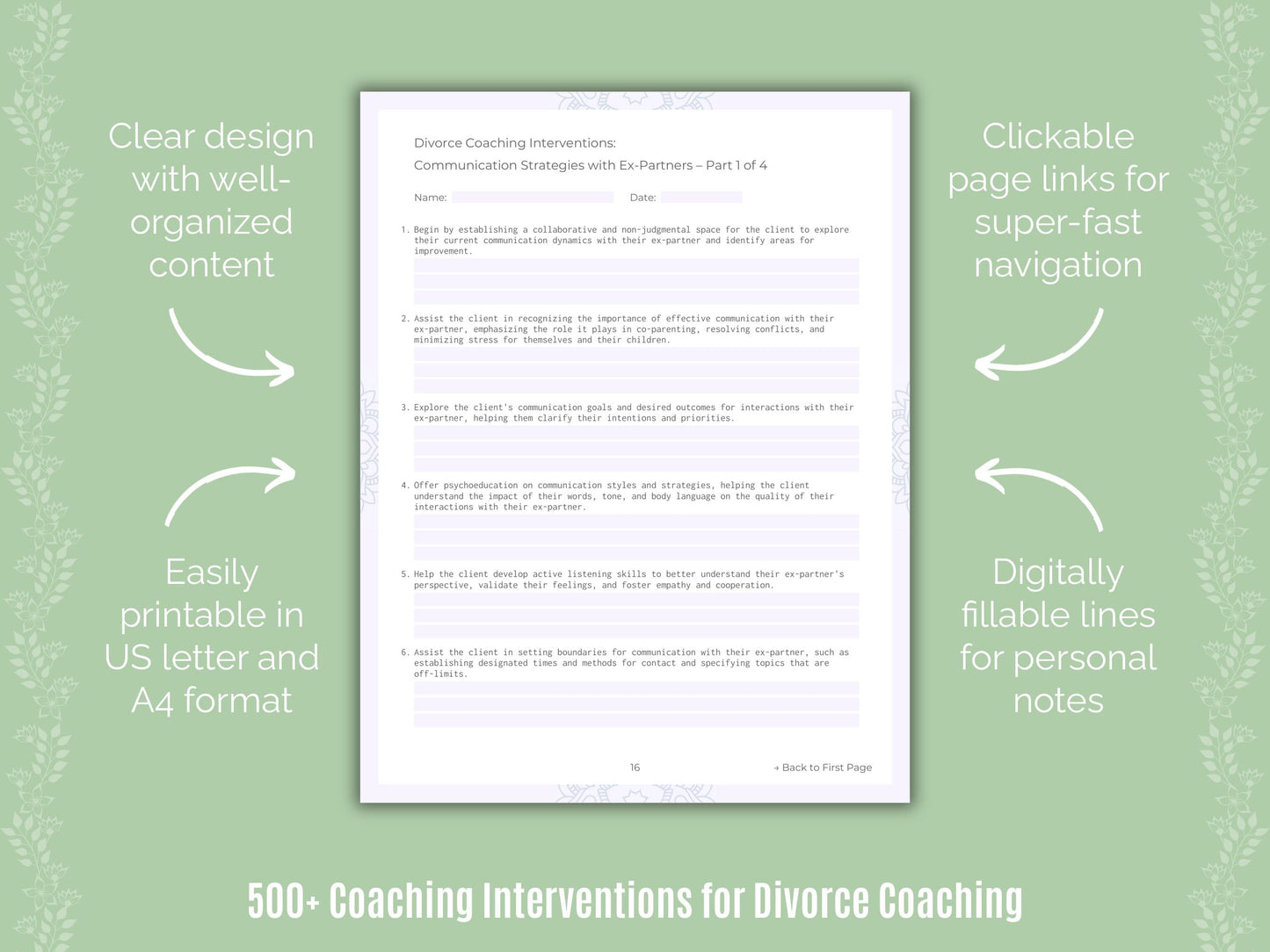 Divorce Coaching Templates