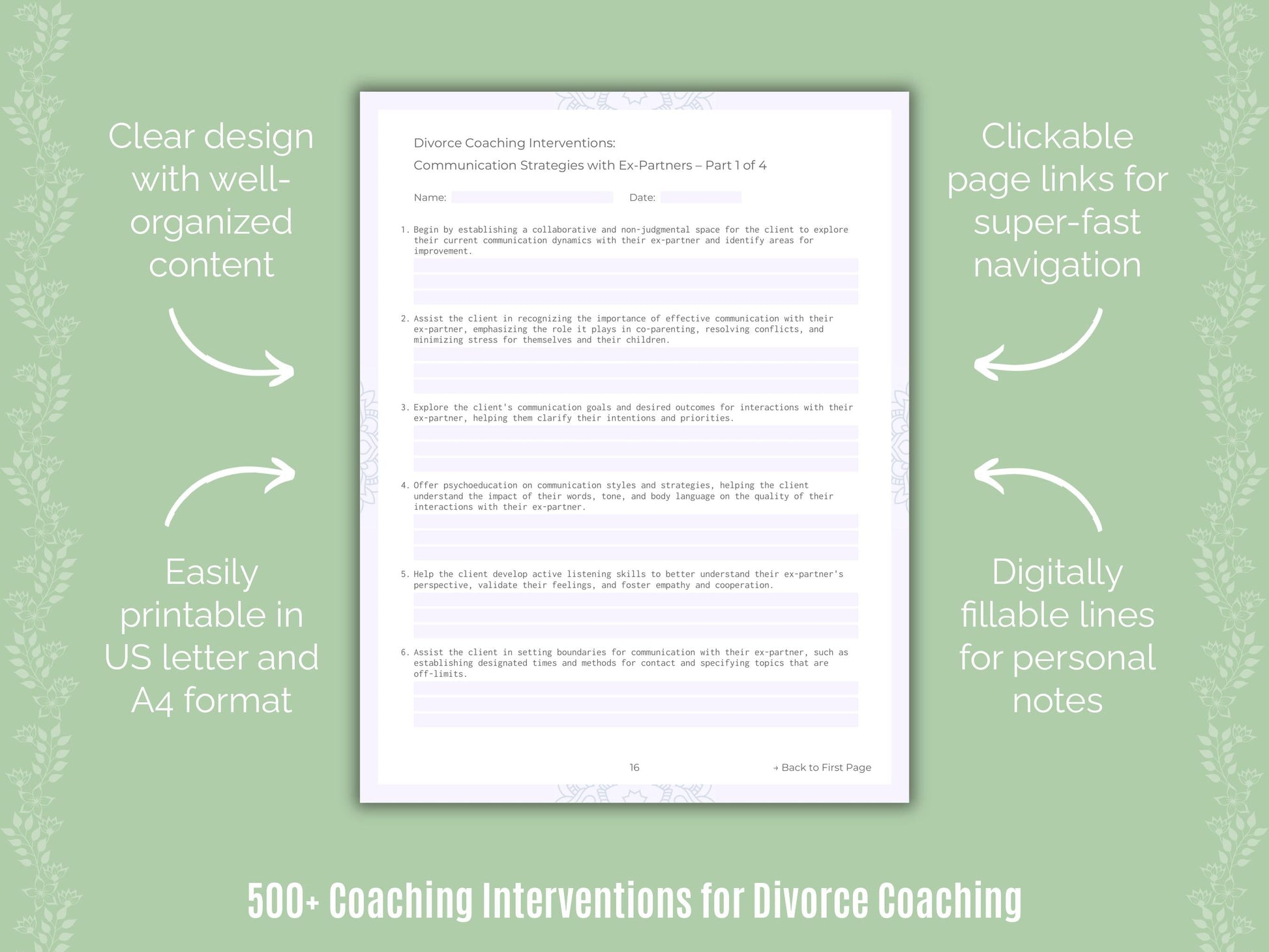 Divorce Coaching Templates