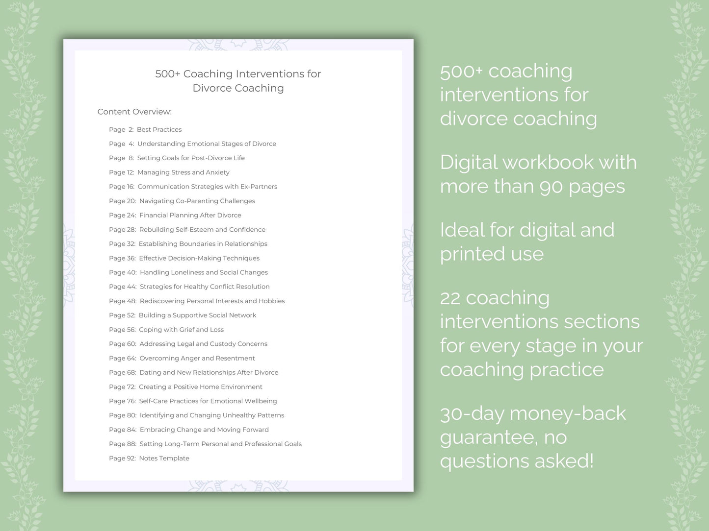 Divorce Coaching Worksheets
