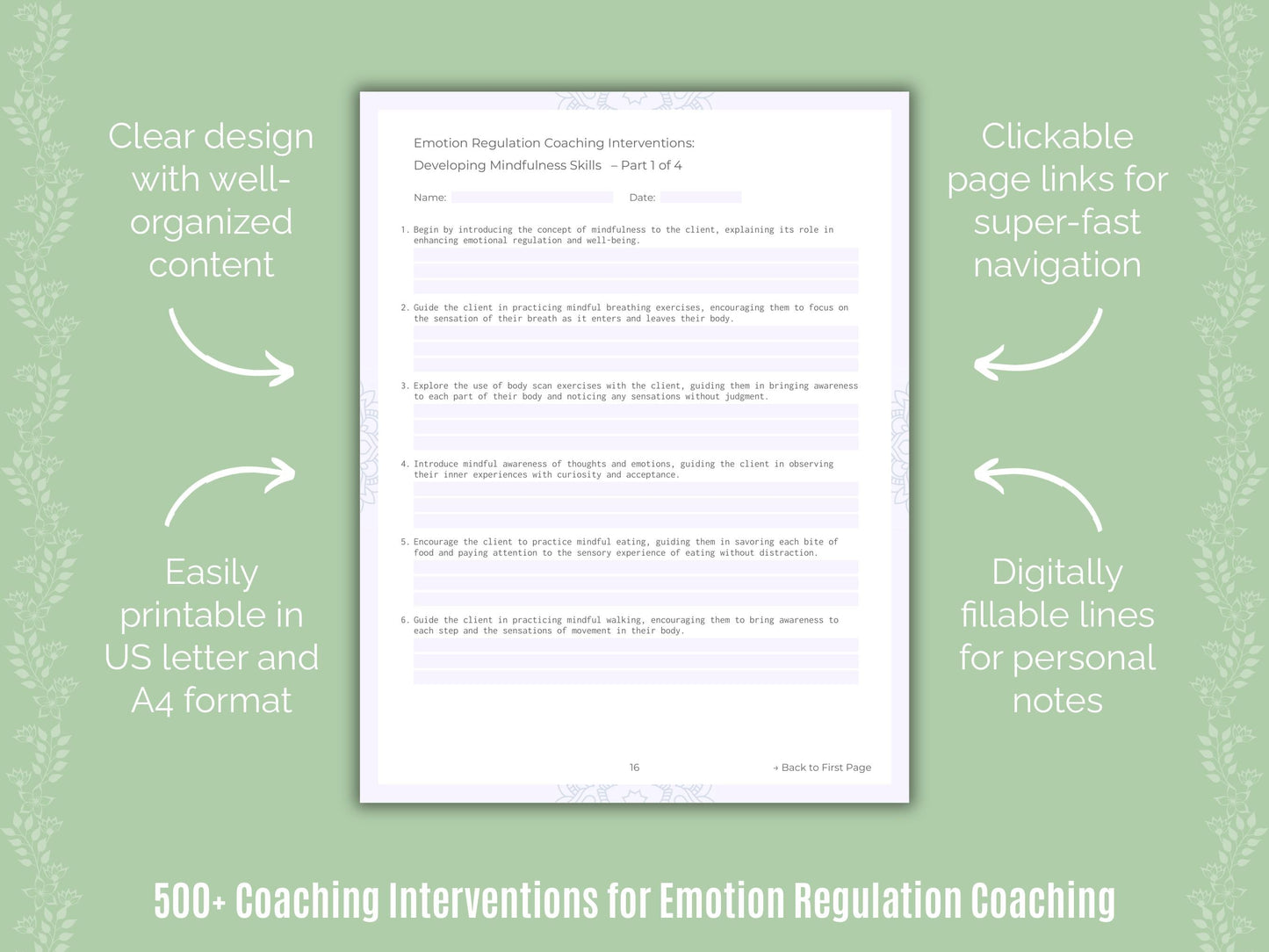 Emotion Regulation Coaching Templates
