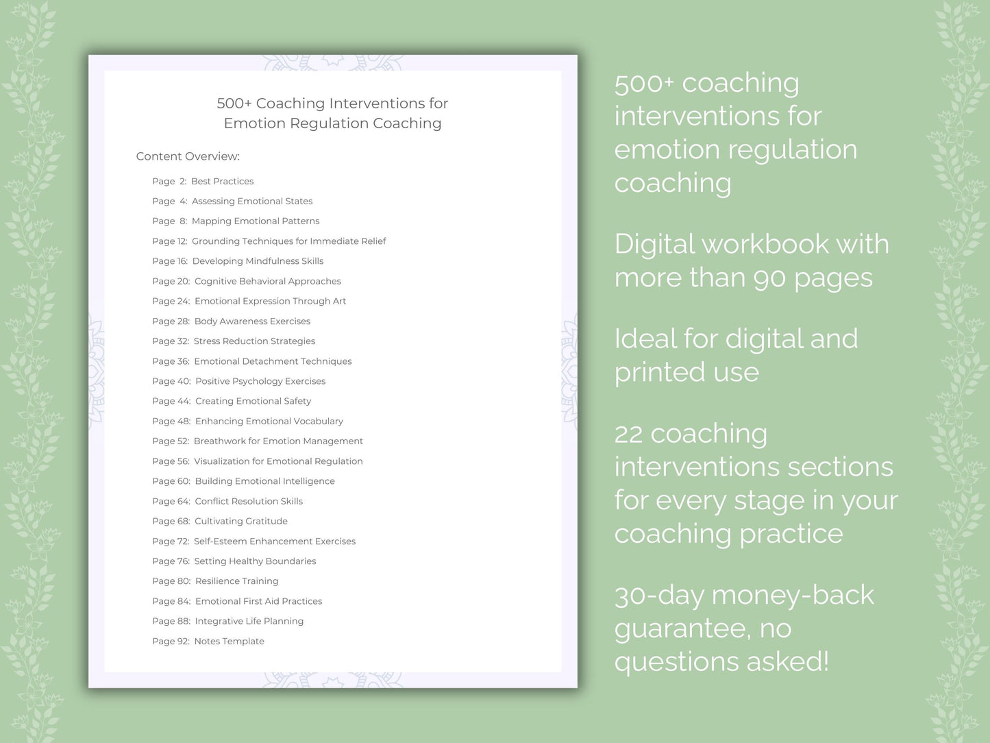 Emotion Regulation Coaching Worksheets
