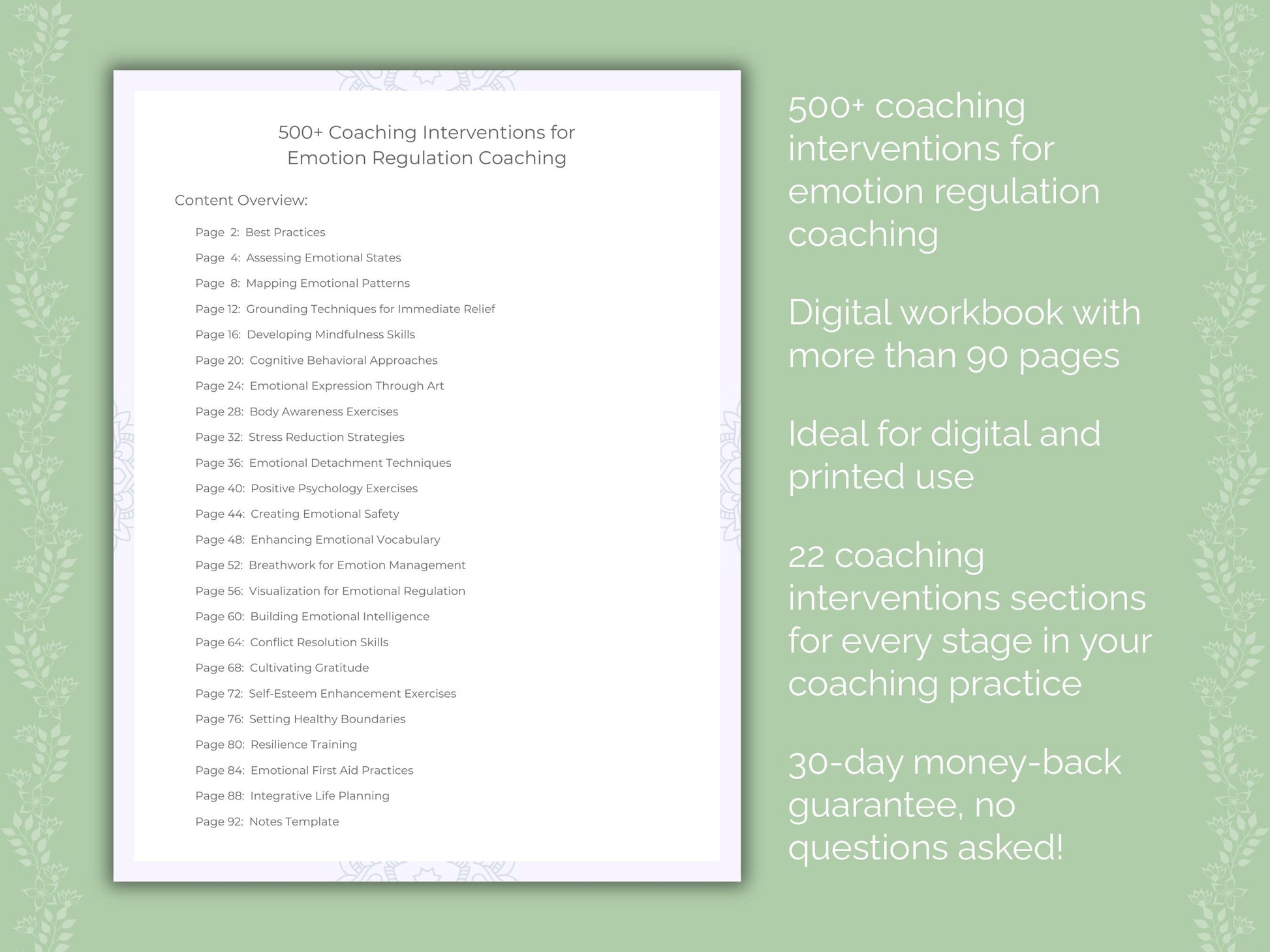 Emotion Regulation Coaching Worksheets