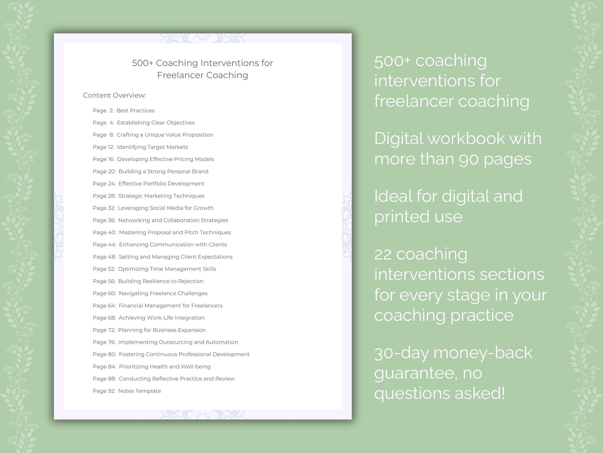 Freelancer Coaching Worksheets