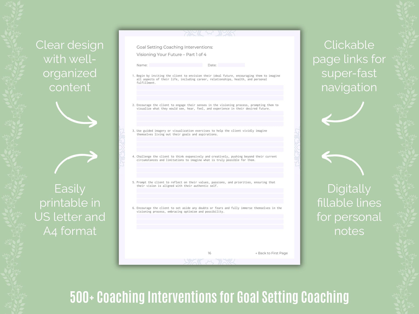 Goal Setting Coaching Templates