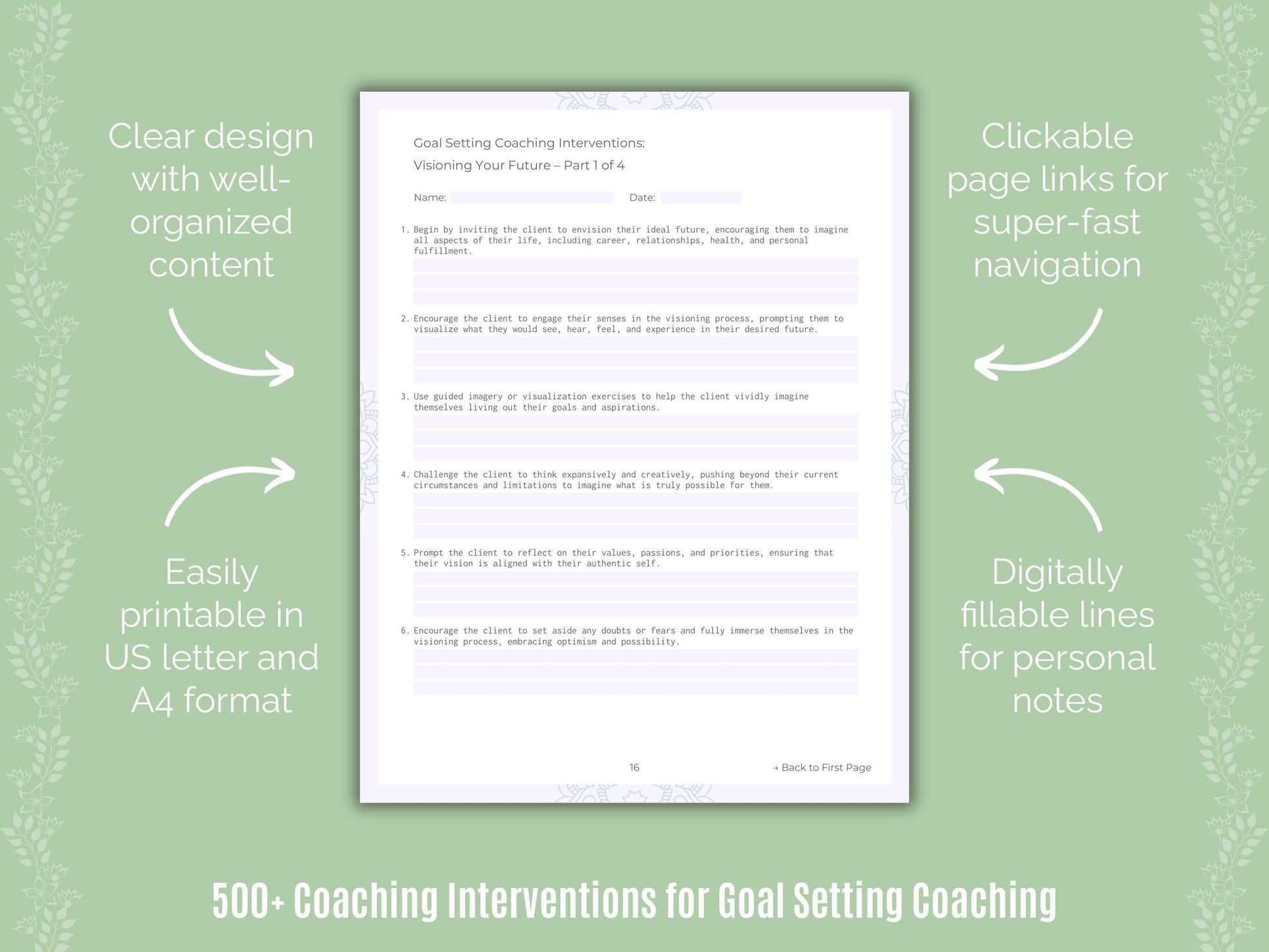 Goal Setting Coaching Templates