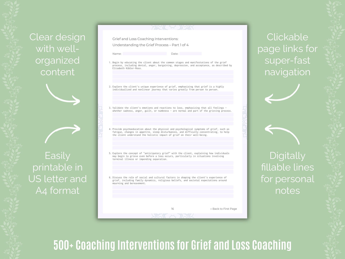 Grief and Loss Coaching Templates