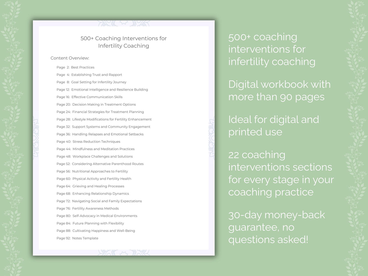 Infertility Coaching Worksheets