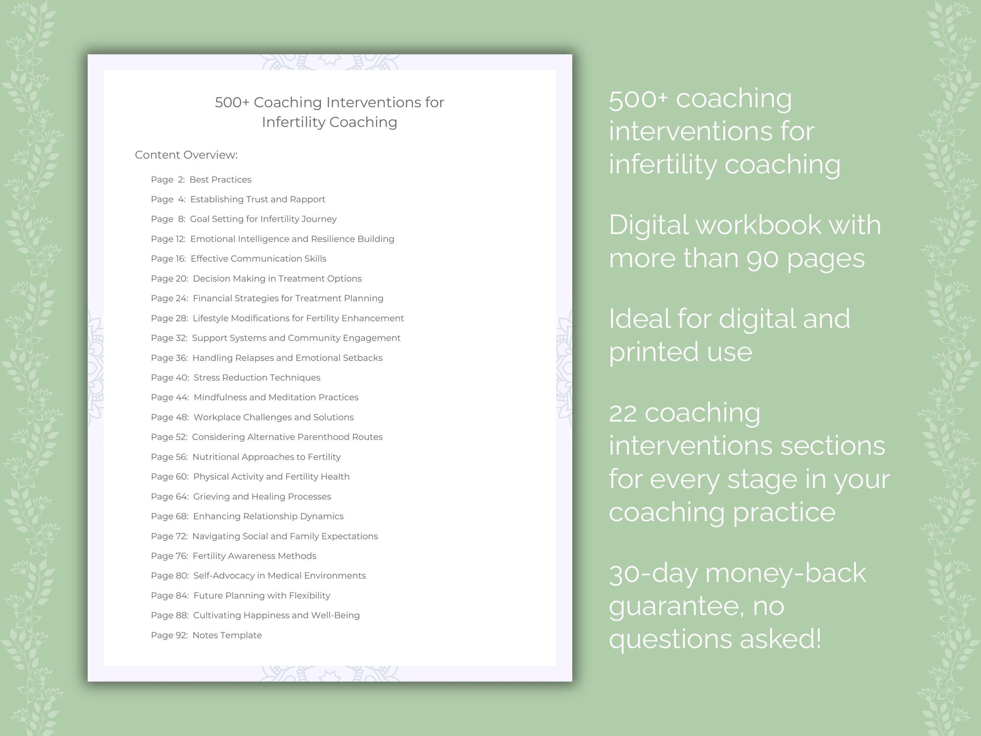 Infertility Coaching Worksheets