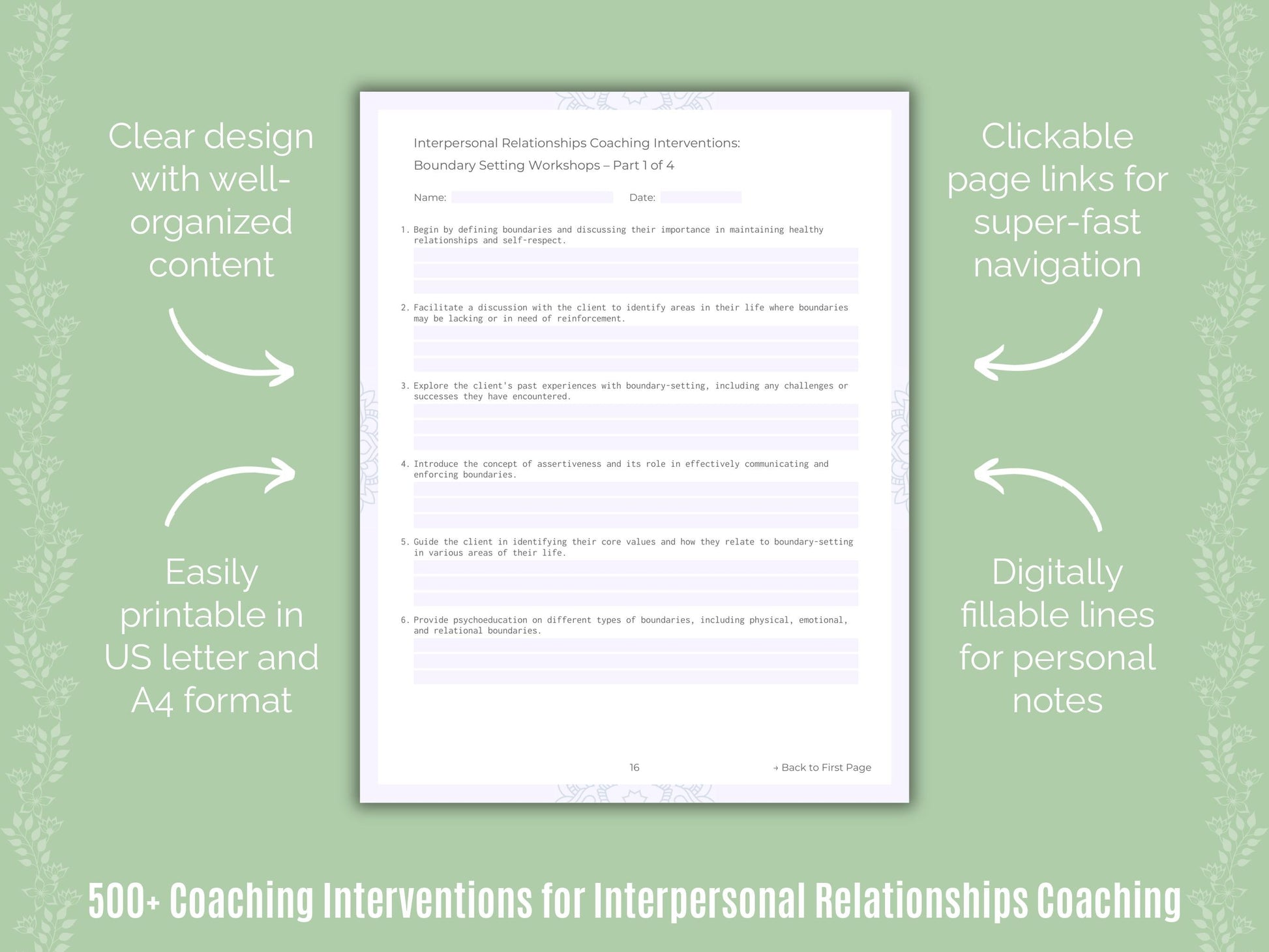 Interpersonal Relationships Coaching Templates