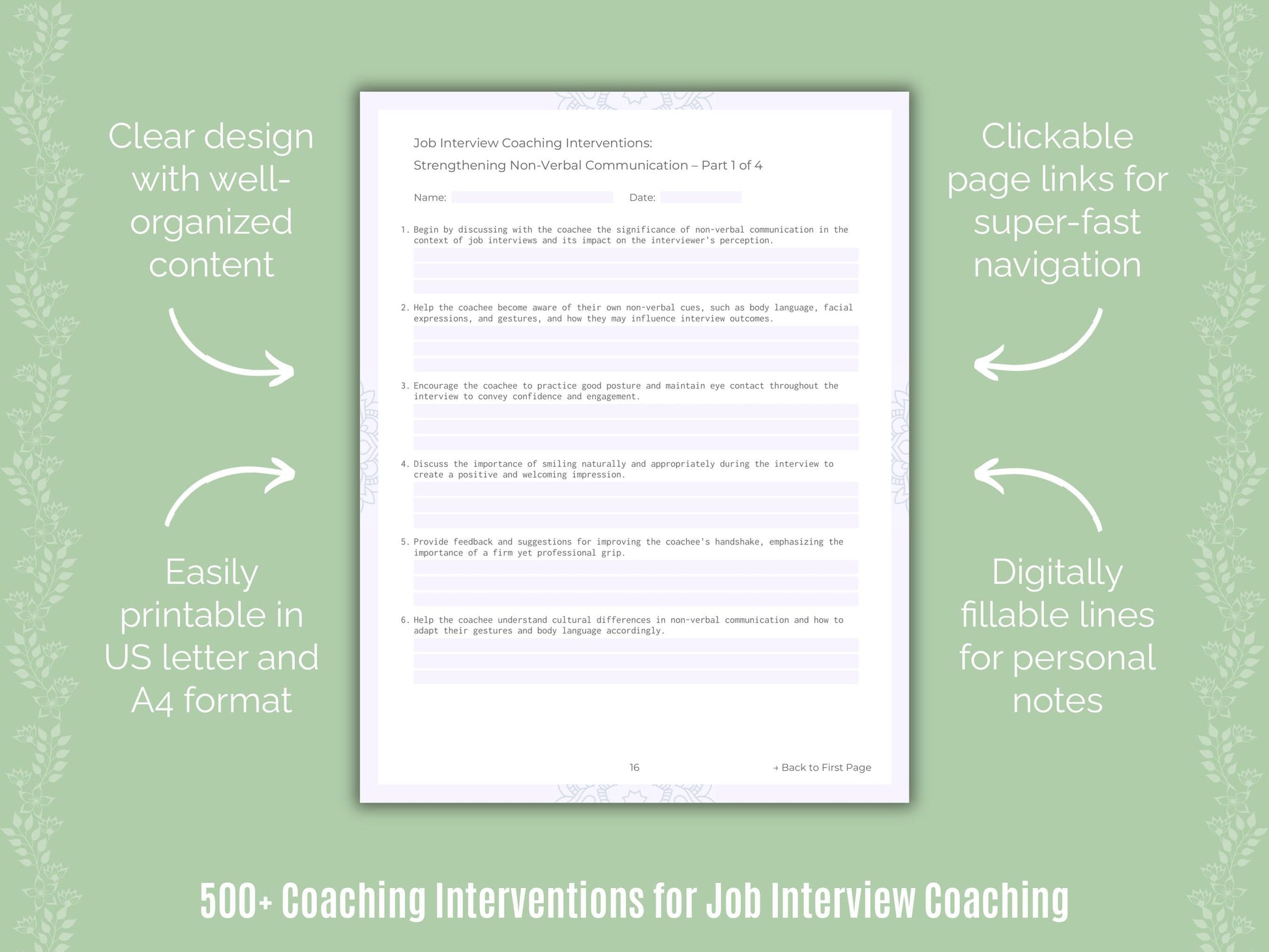 Job Interview Coaching Templates