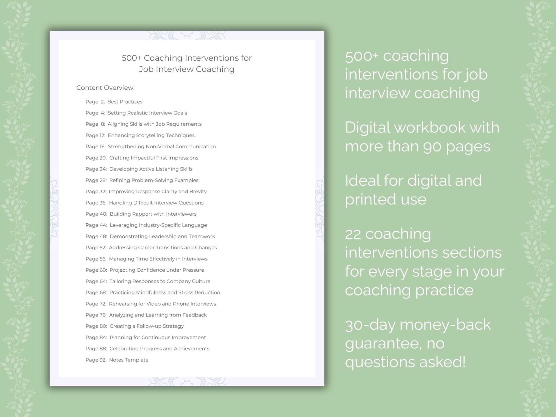 Job Interview Coaching Worksheets