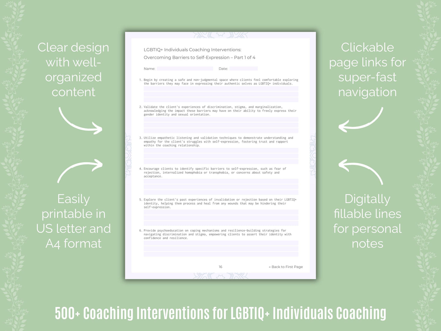 LGBTIQ+ Individuals Coaching Templates