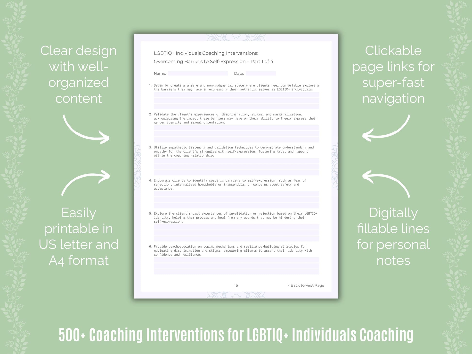 LGBTIQ+ Individuals Coaching Templates