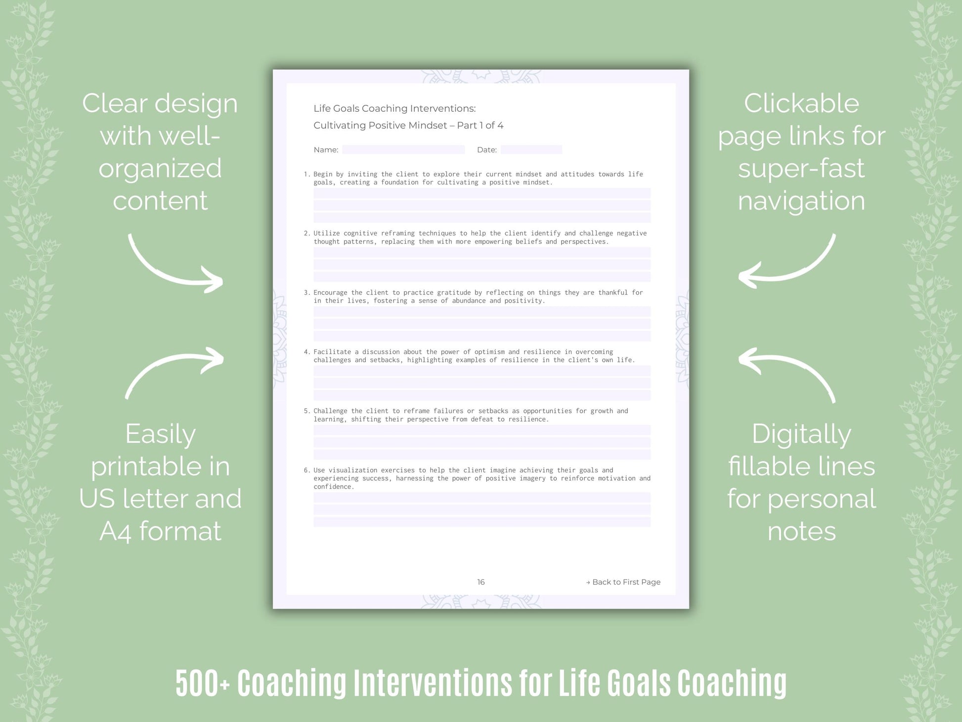 Life Goals Coaching Templates