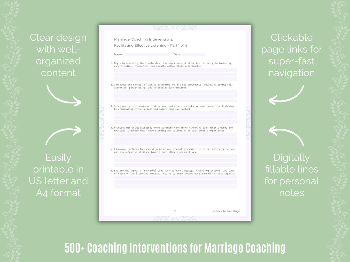 Marriage Coaching Templates