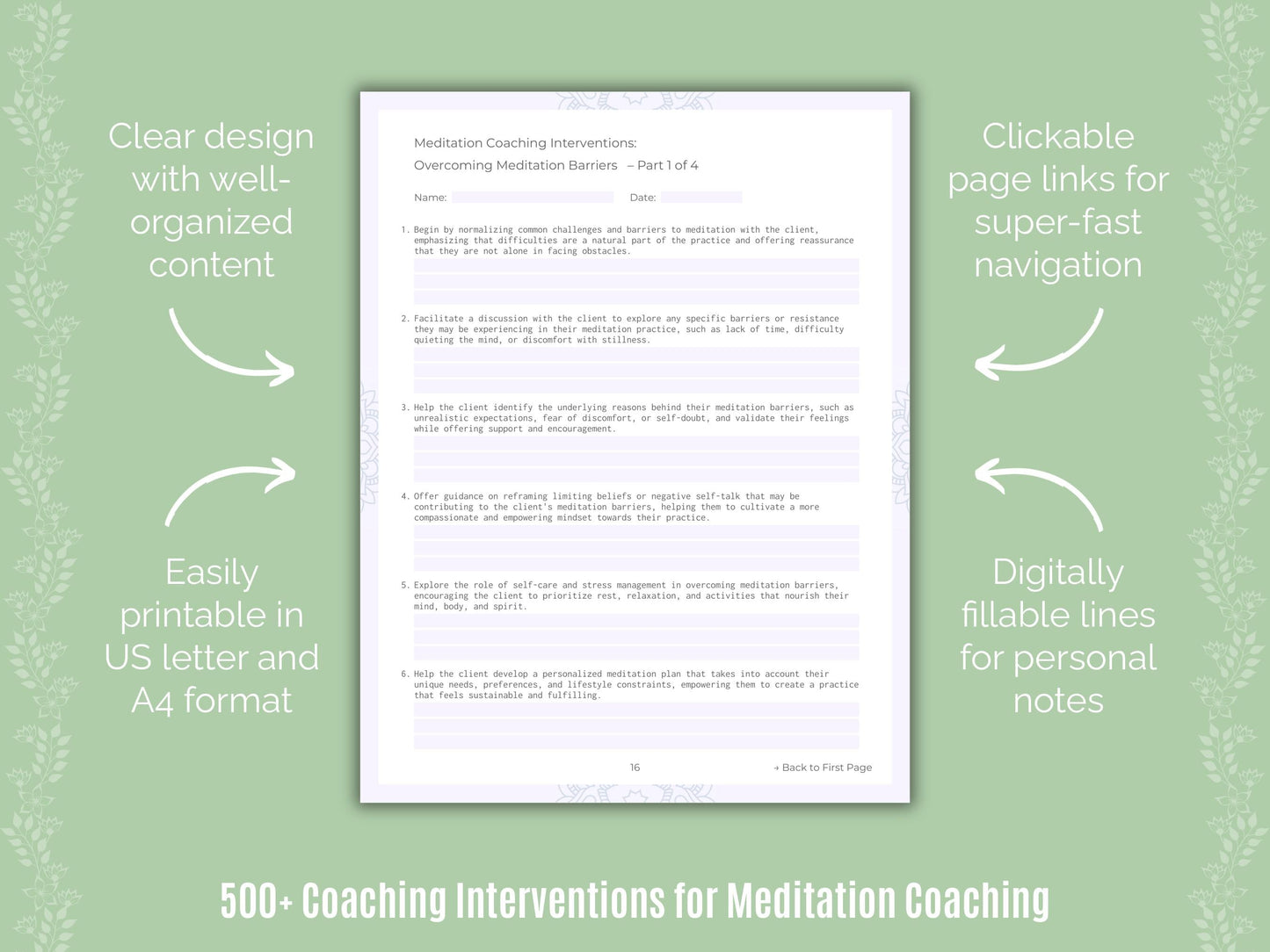 Meditation Coaching Templates