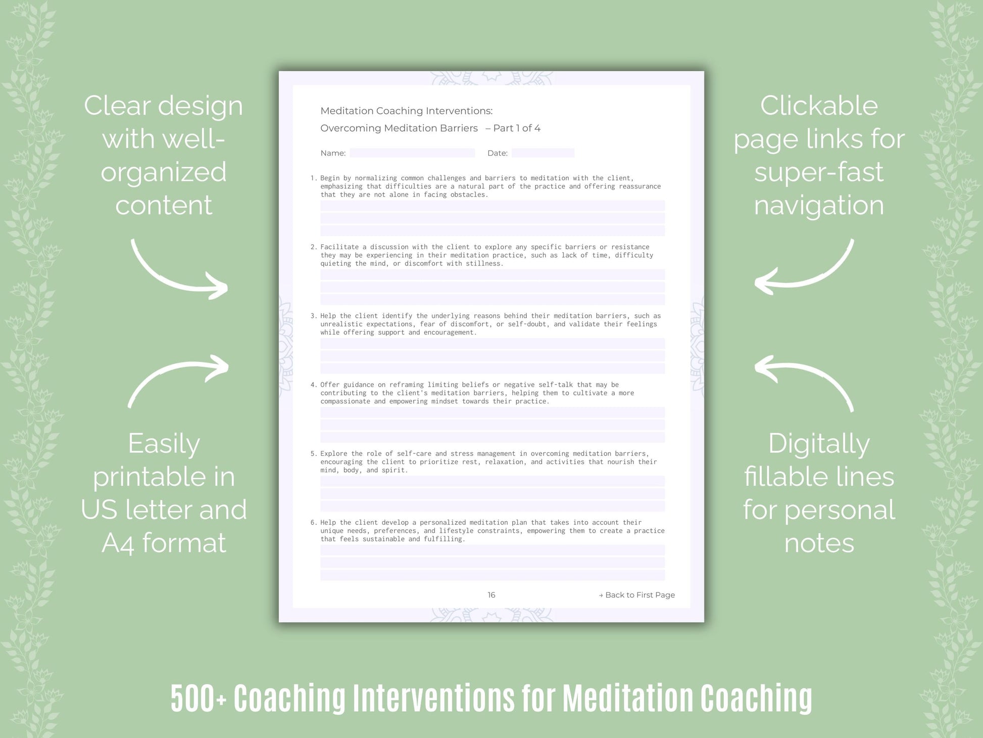 Meditation Coaching Templates
