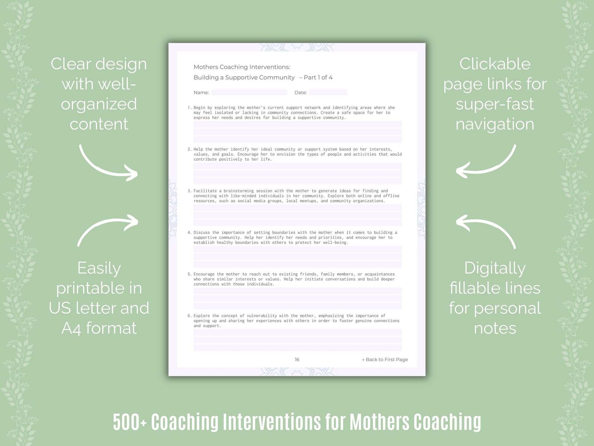 Mothers Coaching Templates