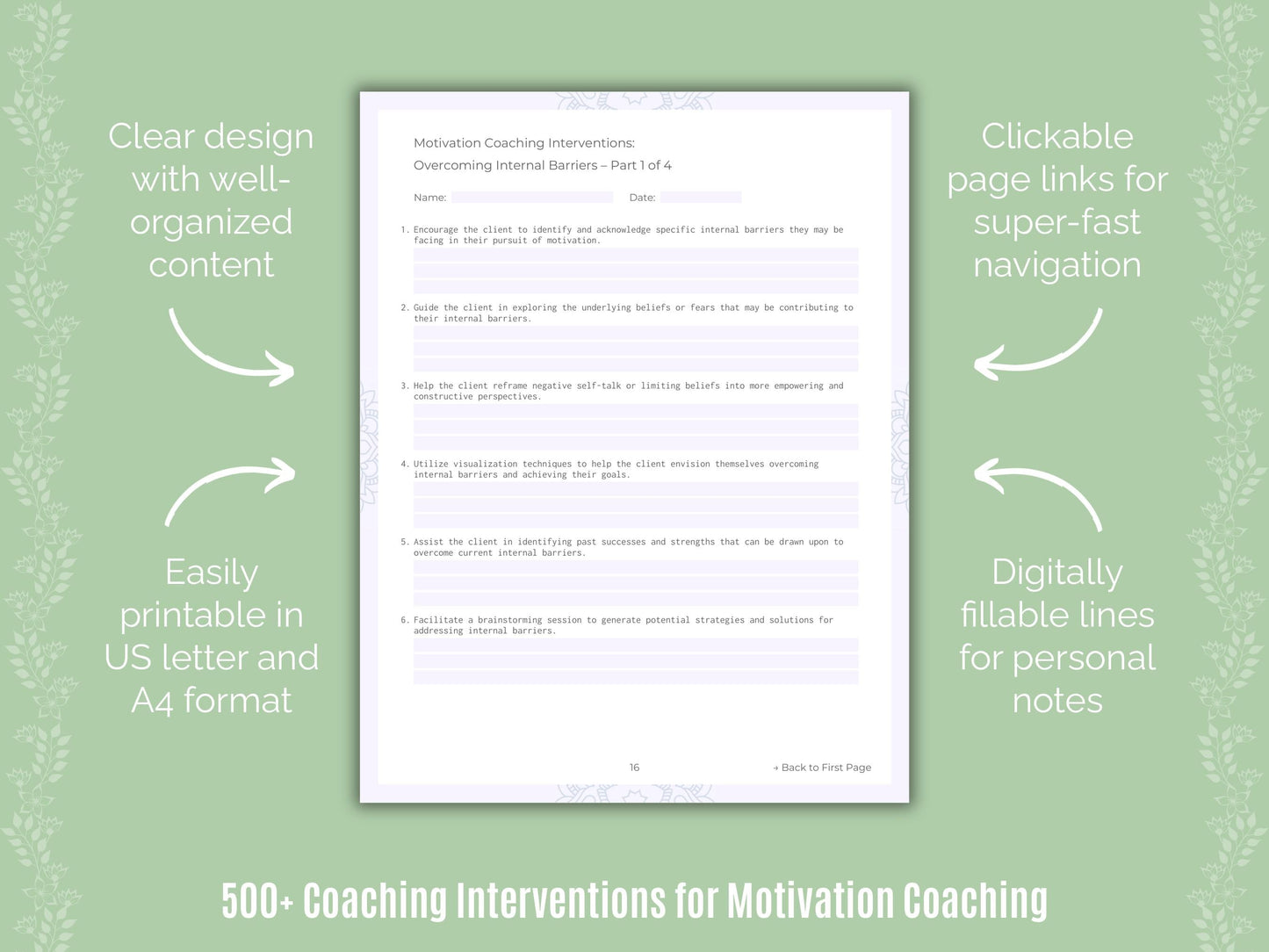 Motivation Coaching Templates