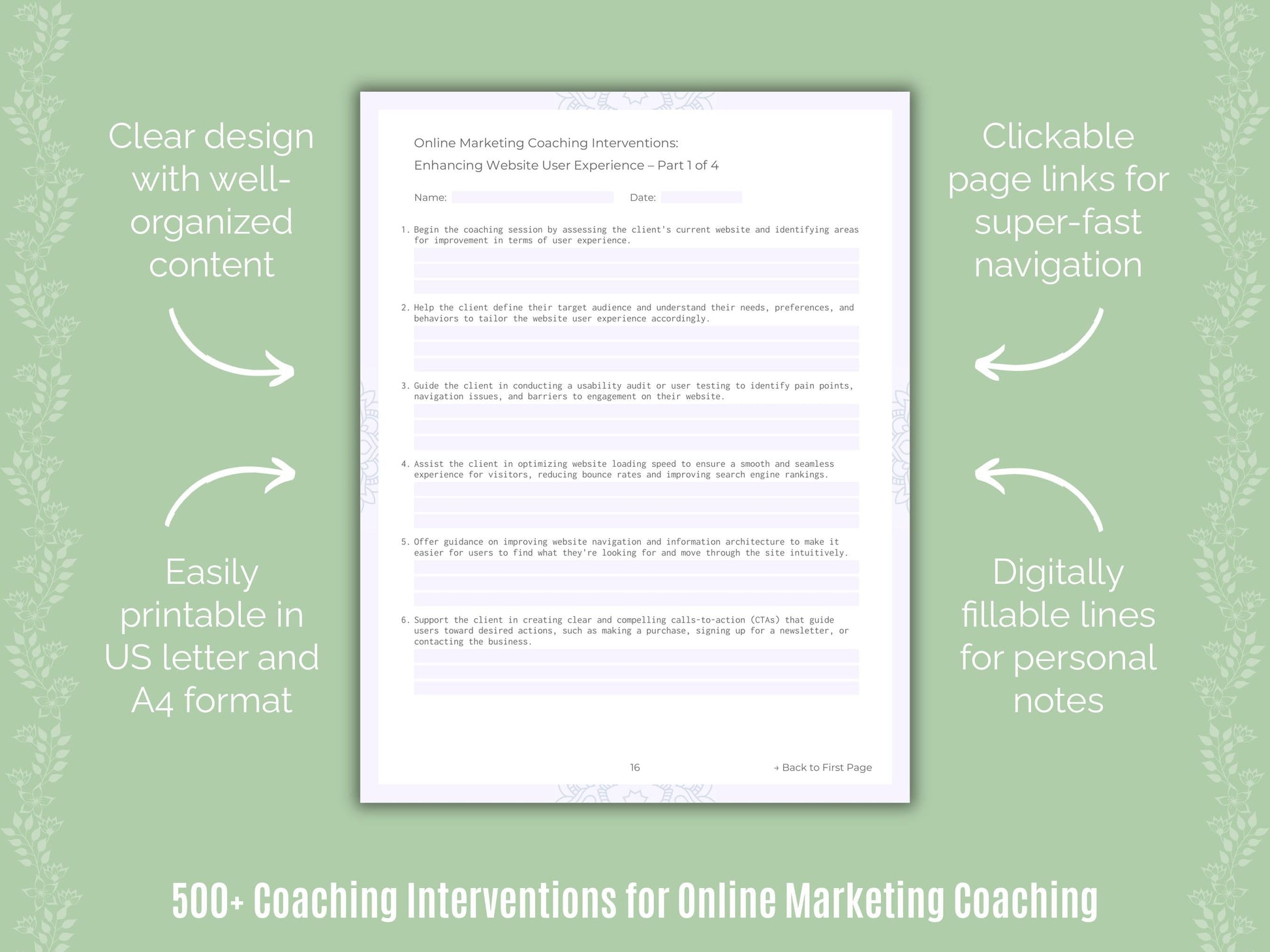 Online Marketing Coaching Templates