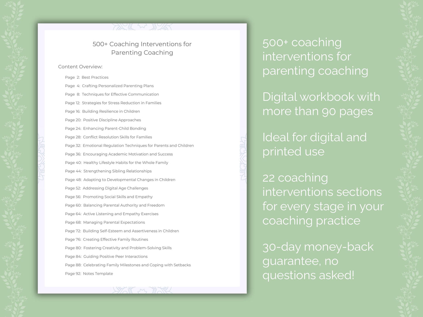 Parenting Coaching Worksheets