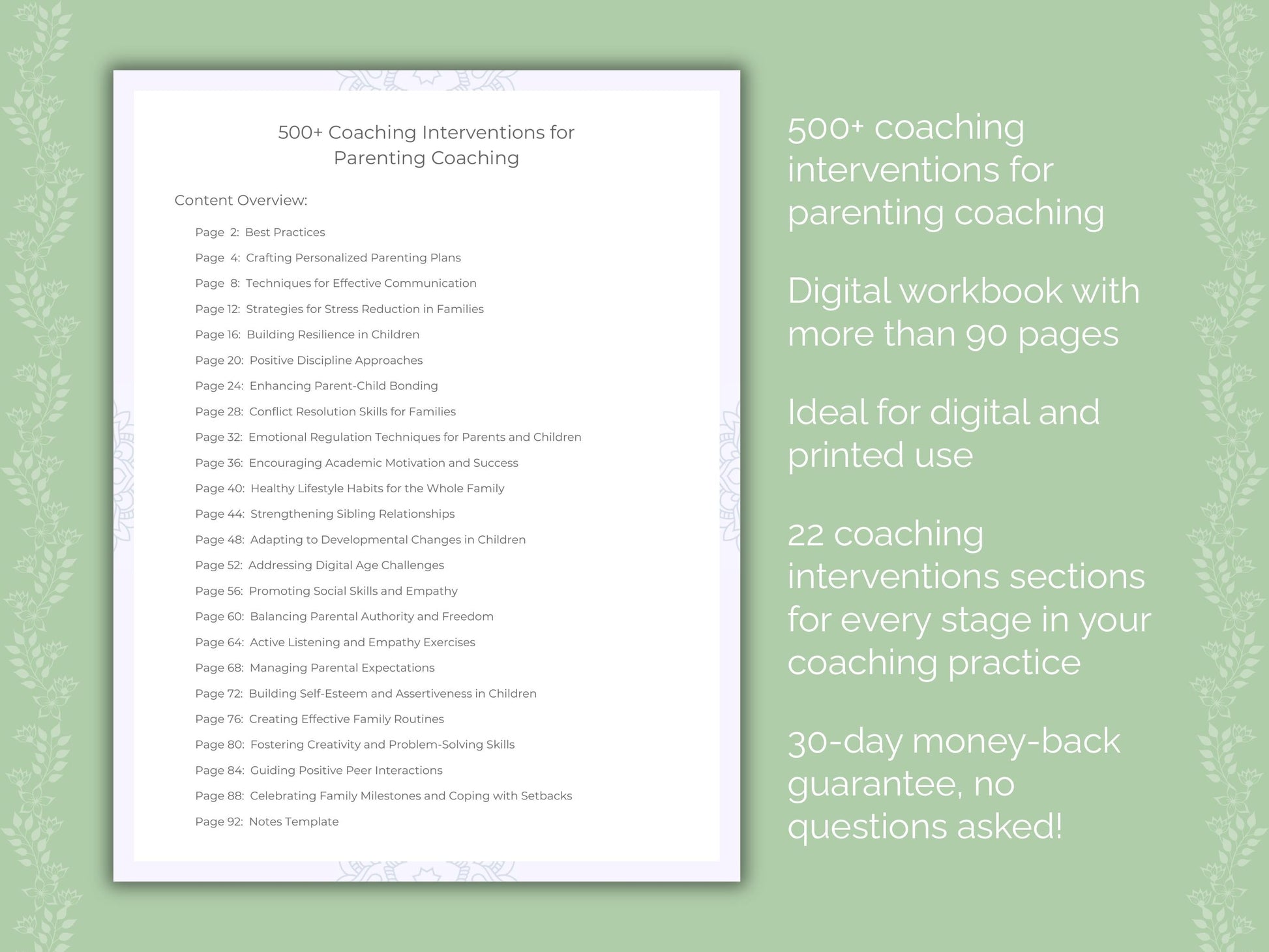 Parenting Coaching Worksheets