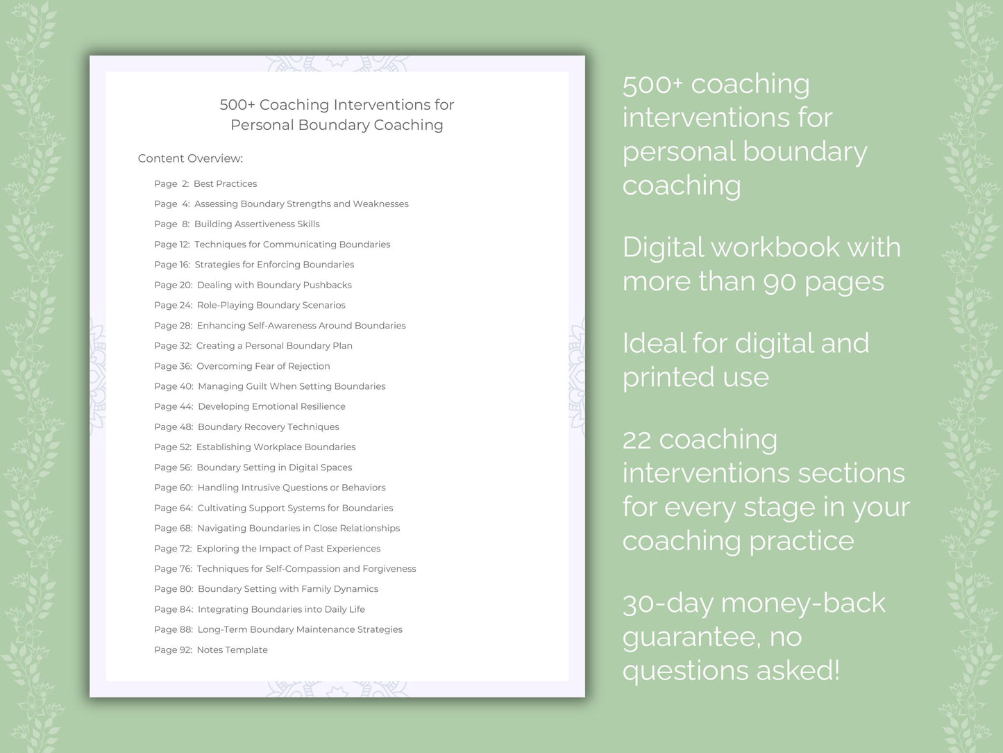 Personal Boundary Coaching Worksheets