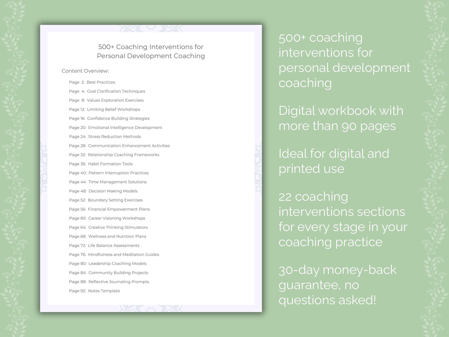 Personal Development Coaching Worksheets