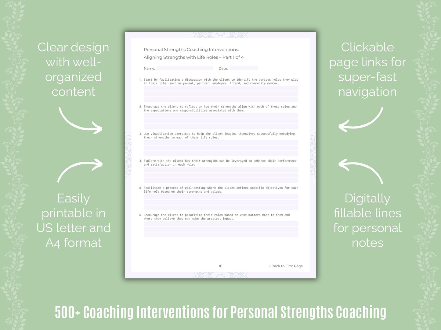 Personal Strengths Coaching Templates